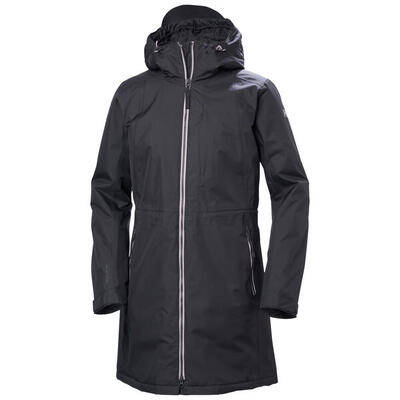 Dikke waterdichte lange jas voor dames helly hansen westport