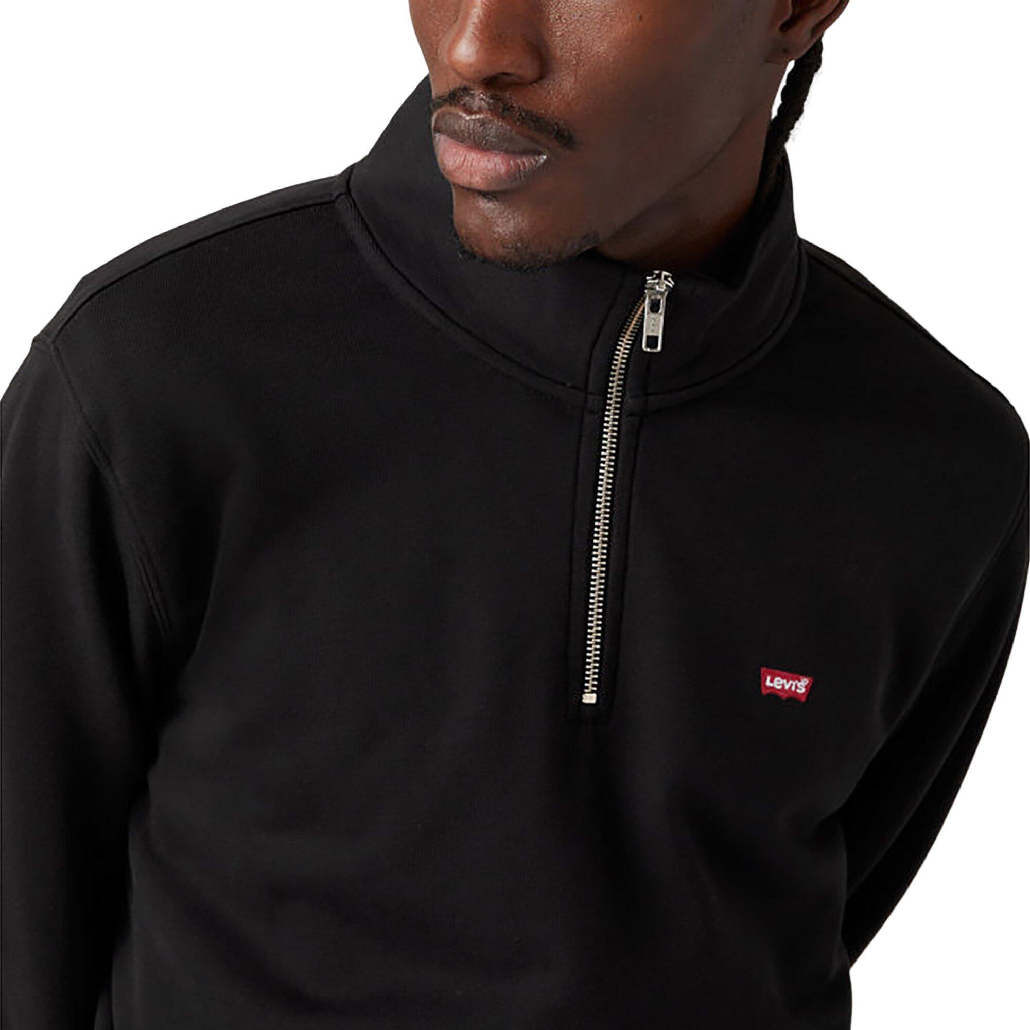 Felpe in pile per uomo Levi's Zip up minerale nero. 5/6