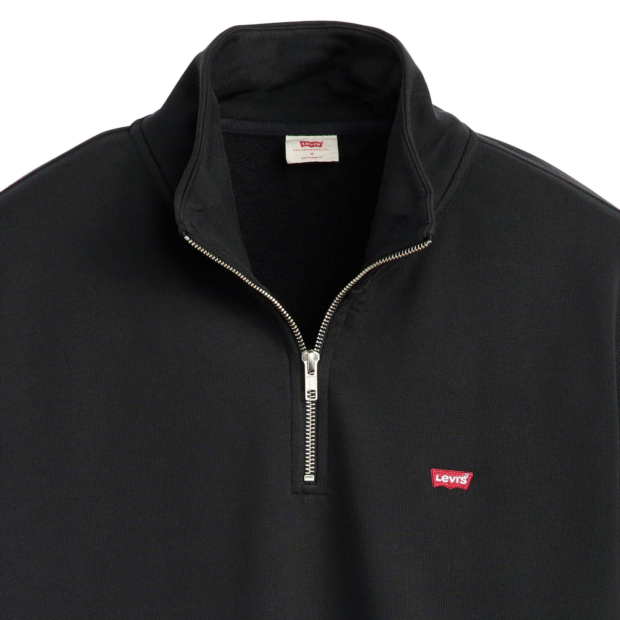 Felpe in pile per uomo Levi's Zip up minerale nero. 6/6
