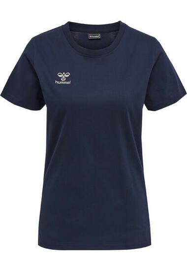 Maglietta donna in cotone Hummel Move Grid