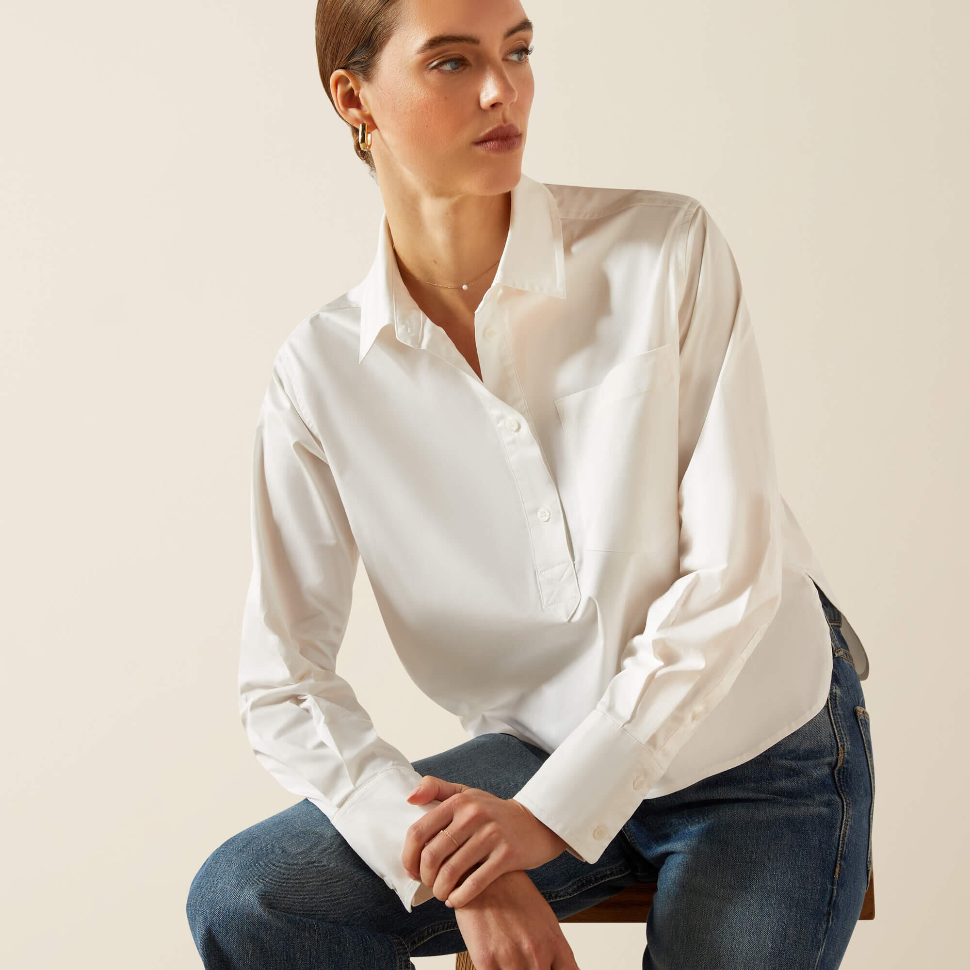 Ariat Elsa Shirt Chemise, Blanc De Blanc, Taille M Femme