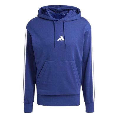Adidas essentials, felpa uomo con cappuccio - blu