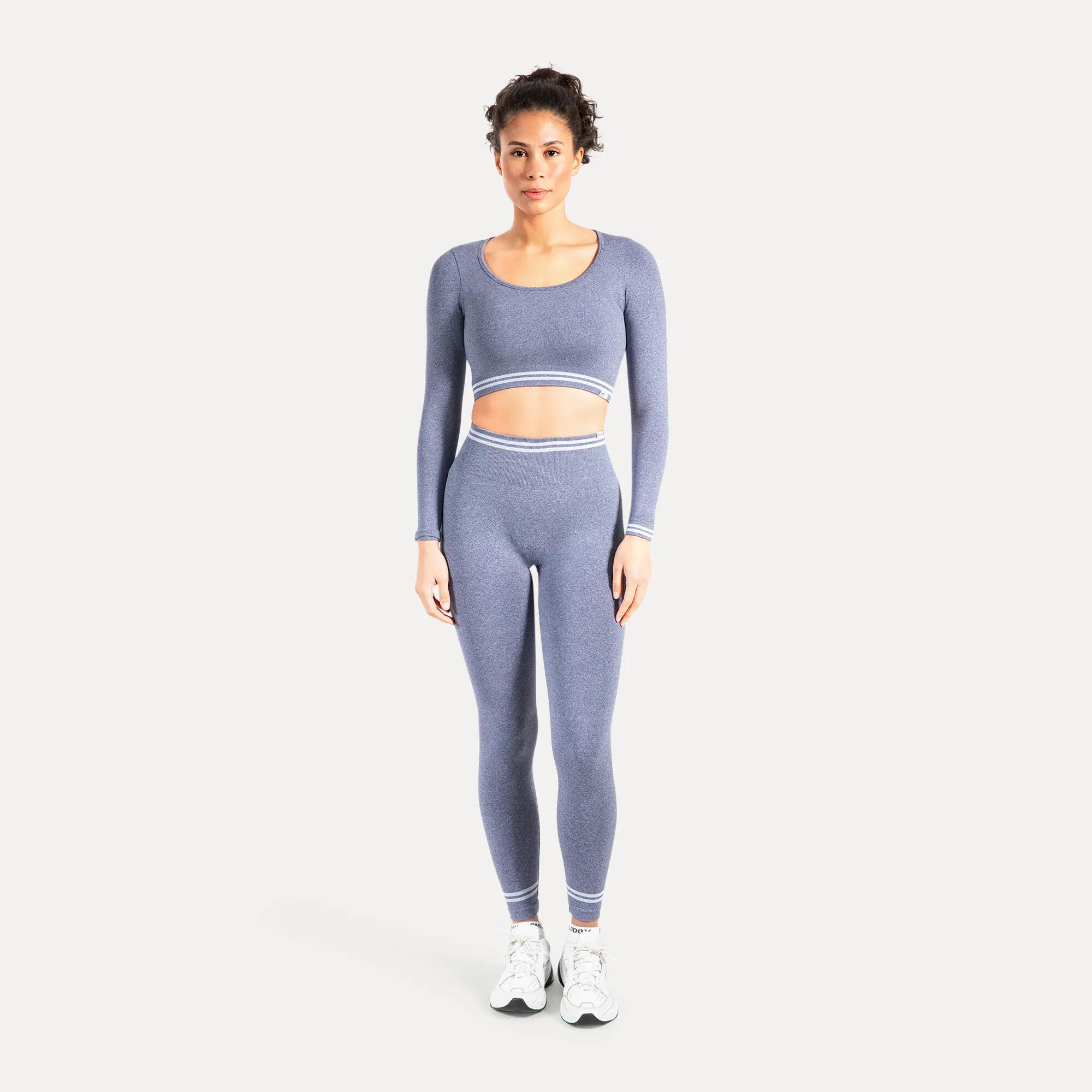 Damen Crop Longsleeve Miriel Dunkelblau 3/5