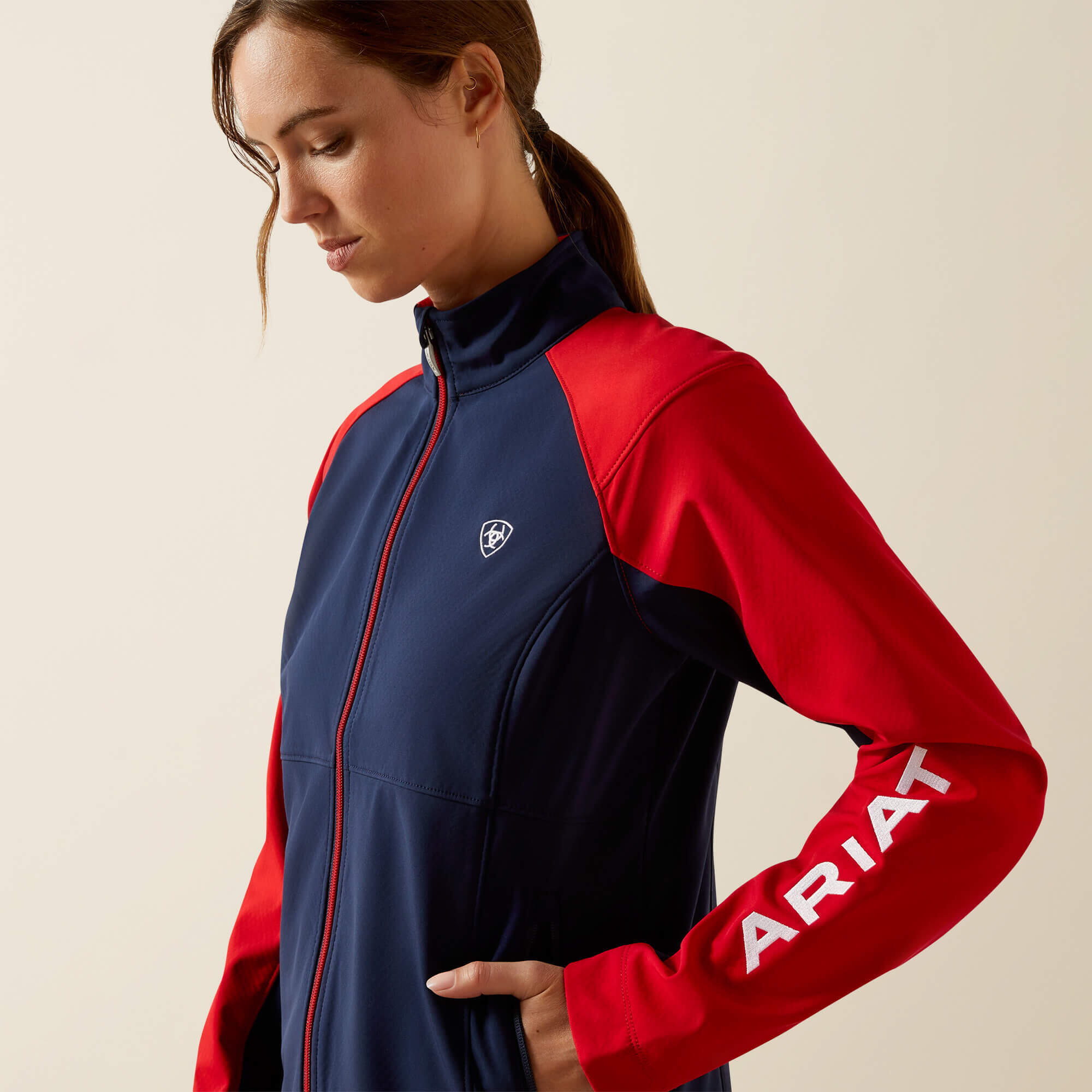 Veste équitation full zip femme Ariat Team EQ 3/4