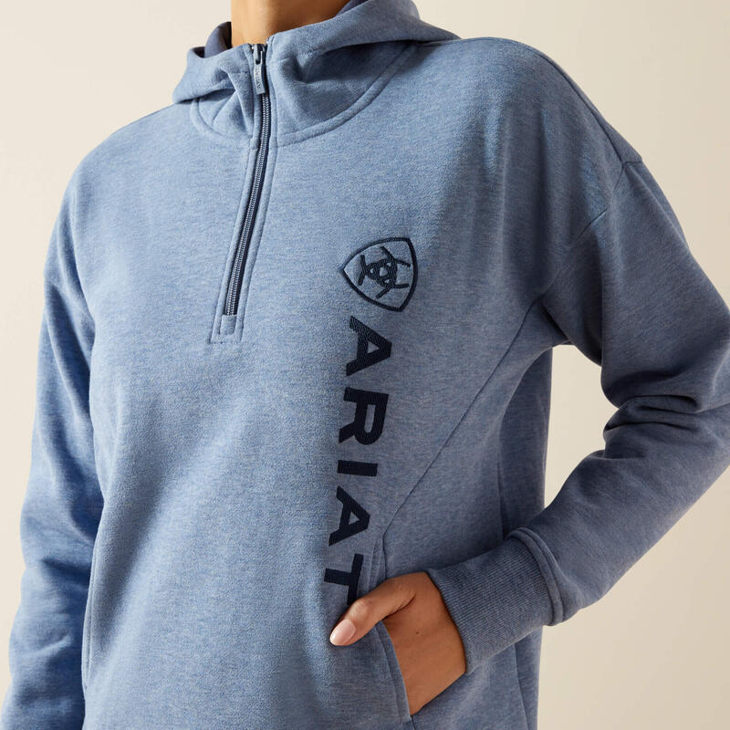 Felpa Con Cappuccio Donna ARIAT Rabere – Farina D'Avena Heather – Misto Cotone Pile Con Tasca A Marsupio – Comoda E Sportiva - 6