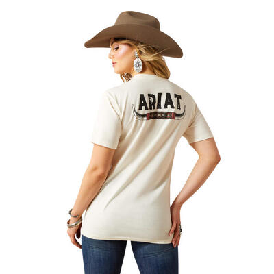Dames-t-shirt ariat ariat bull horns