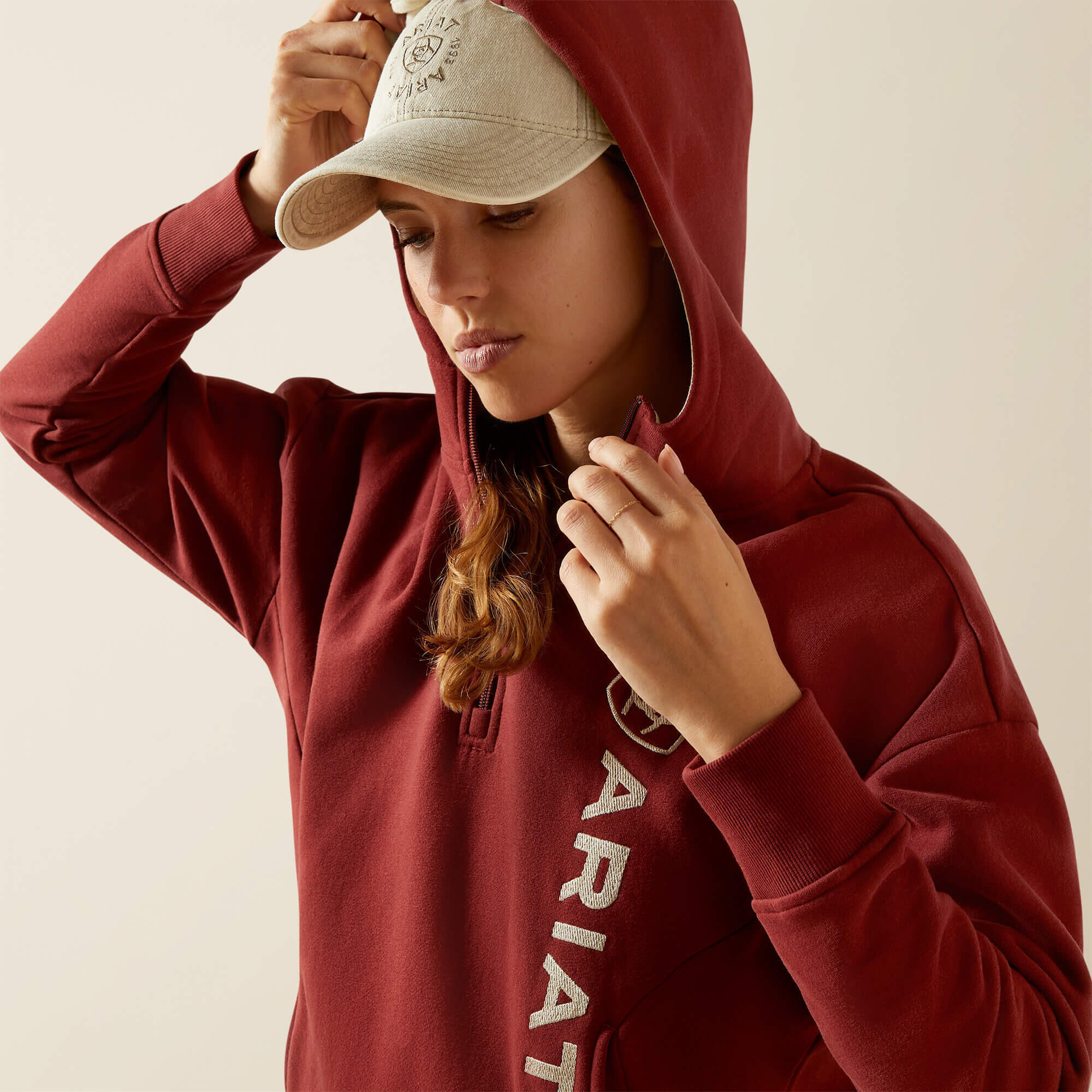 Felpa con cappuccio, zip completa donna Ariat Antez