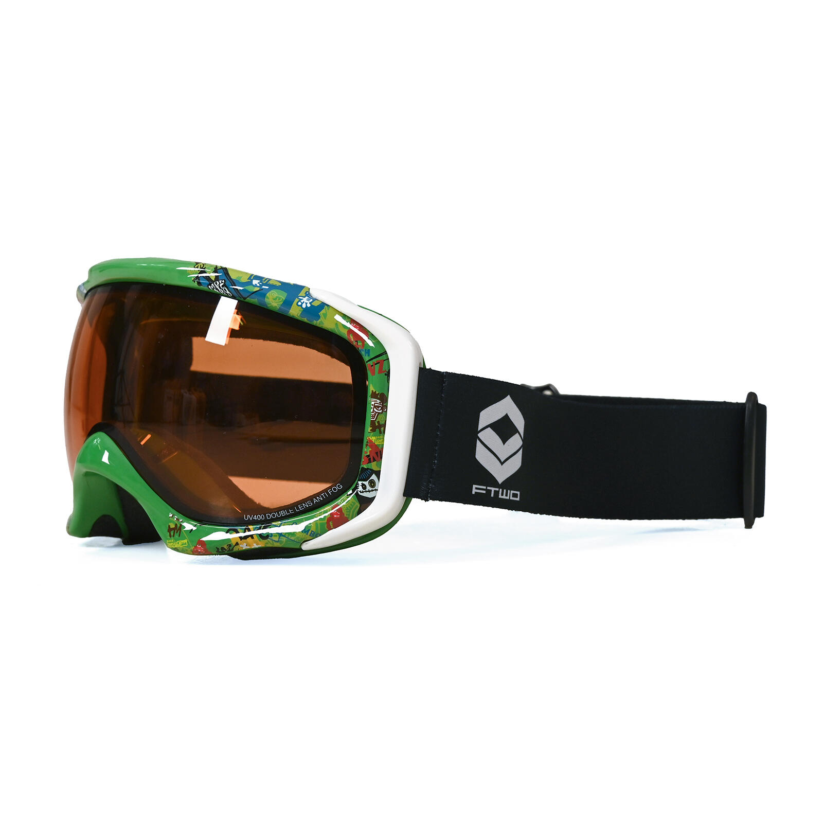 Gafas de snowboard FTWO Rider Rookie Junior modelo especial talla única verde 4/4