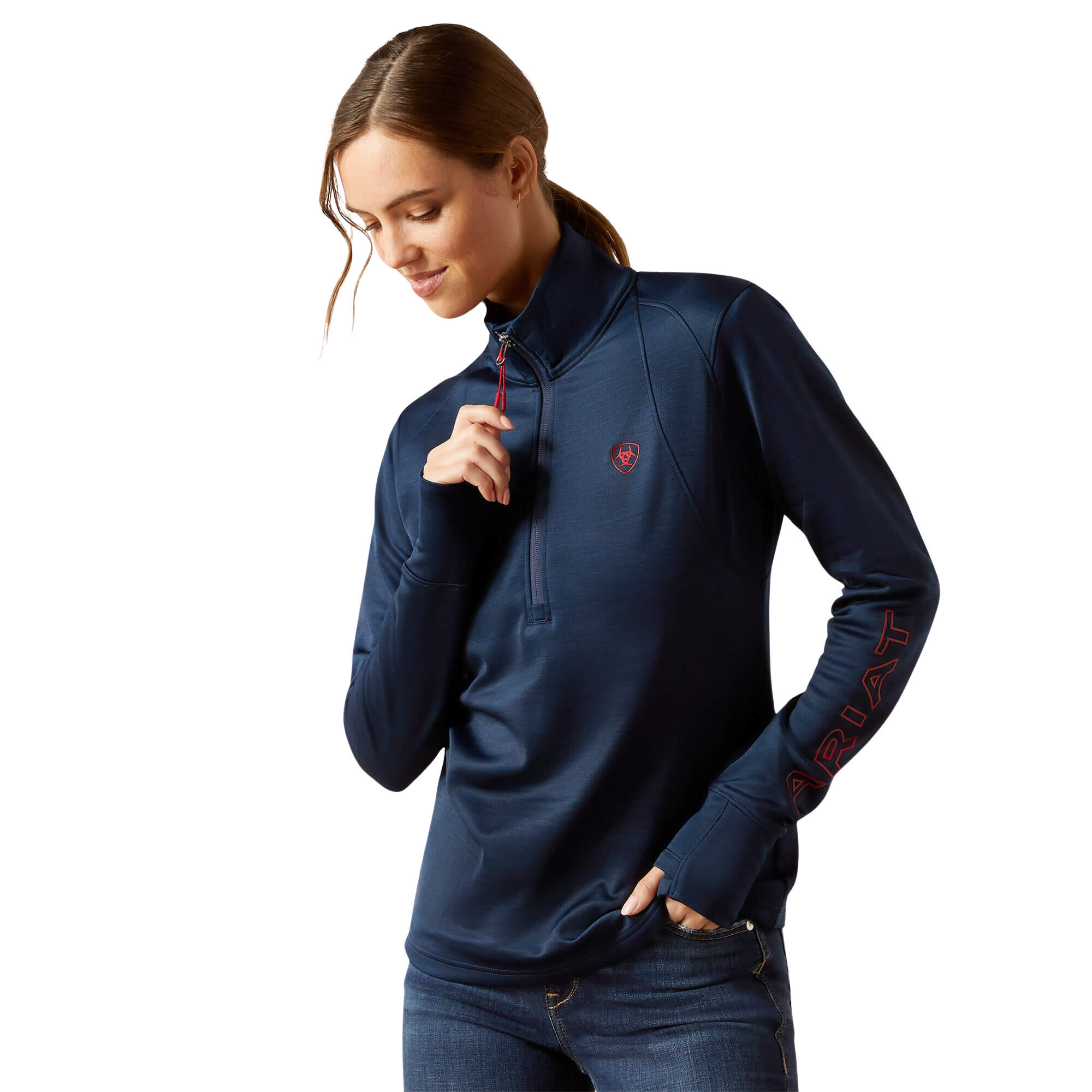 Veste Chemise Femme Ariat Belmont – Bleu Marine – Taille L – Légers Défauts