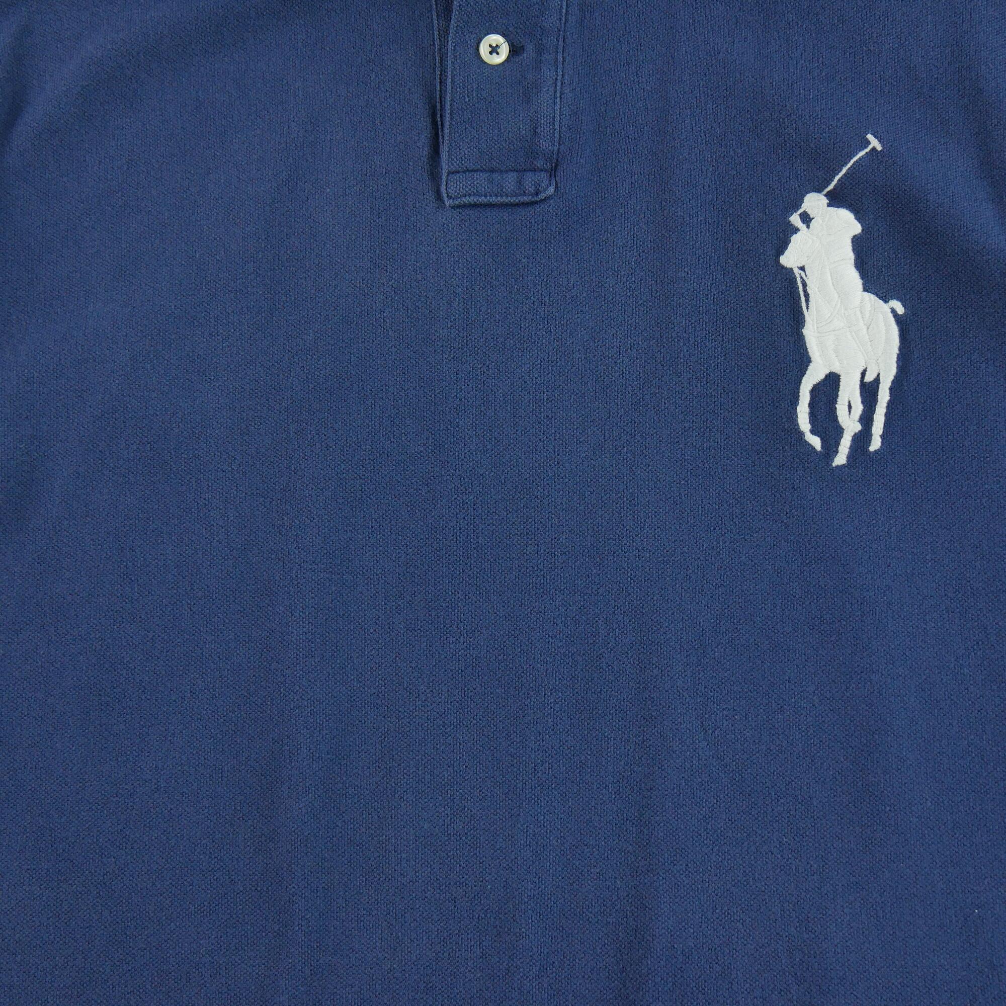 Segunda Vida - Camisa Polo de Manga Curta Azul Marinho - Em bom estado 4/7