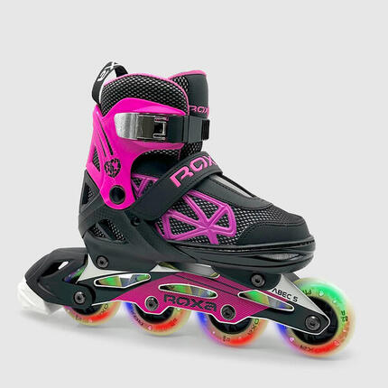 PATINES LÍNEA NIÑOS AJUSTABLE Heart alu Kid negro y rosa