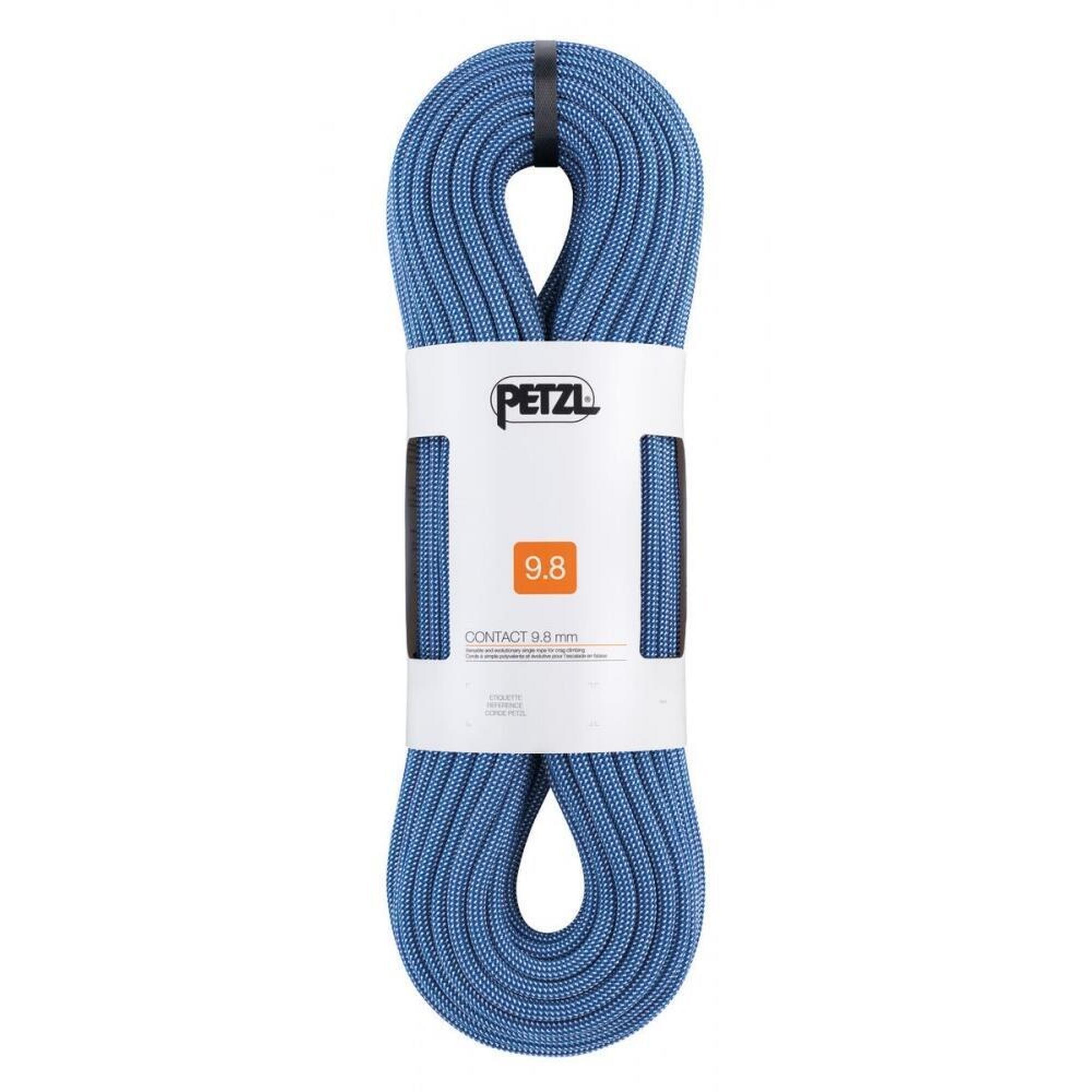 Petzl - Petzl Contact 9,8 Mm Corde Escalade 60 M Légère Gaine Everflex - Corde D'Escalade - Bleu - 60 - Decathlon