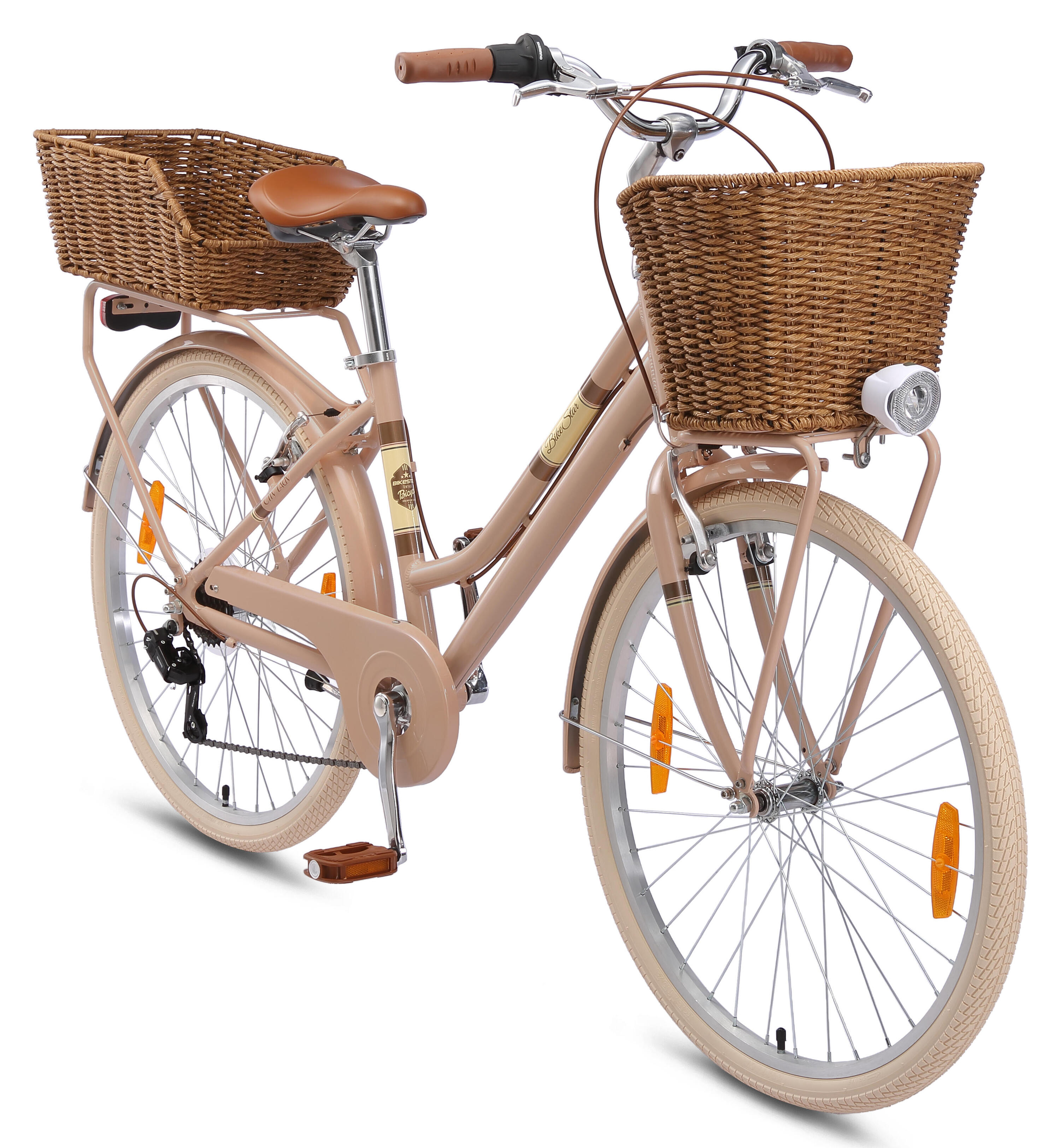 BIKESTAR Bicicletta da città in alluminio 26", 7 velocità, retrò urbano