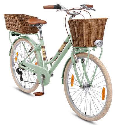 Vélo de ville, VTC en aluminium 26", 7 vitesses, rétro urbain