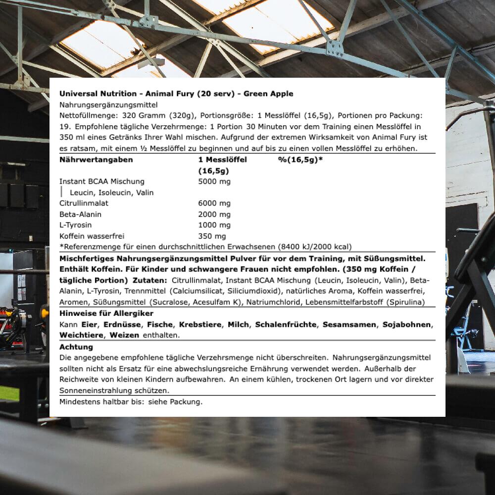 Universal Nutrition - Preworkout | Animal Fury (320g) | Pomme - Pre-workout - 330 G - Decathlon