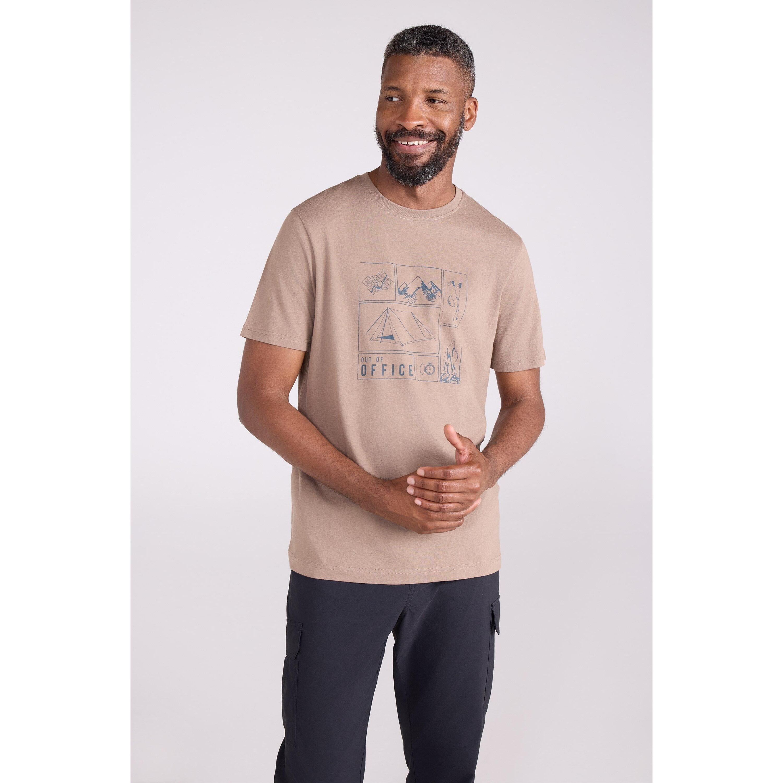 Mountain Warehouse Mens Camping Sketch Organic T-Shirt