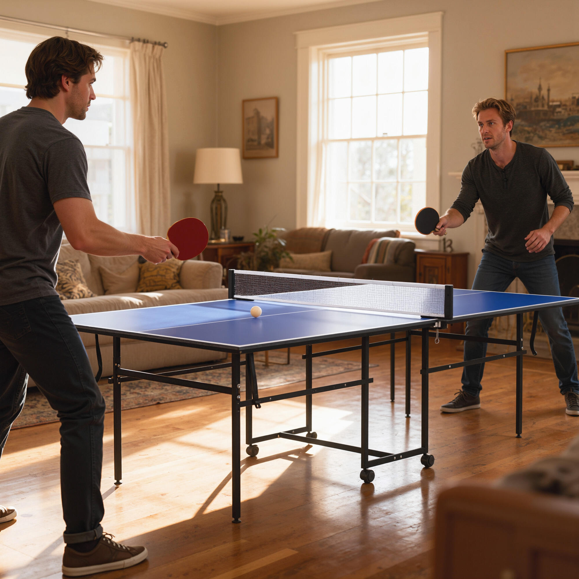 Mesa de ping pong 274x152,5x75,5 cm azul SPORTNOW 2/7