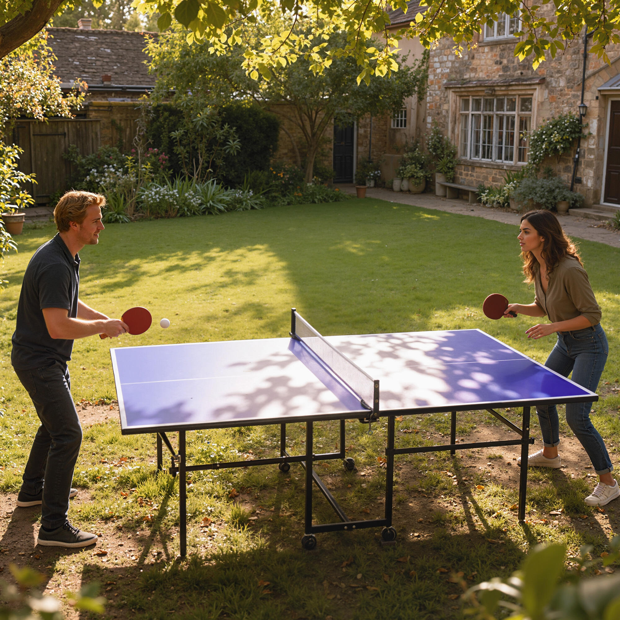Mesa de ping pong 274x152,5x75,5 cm azul SPORTNOW 5/7