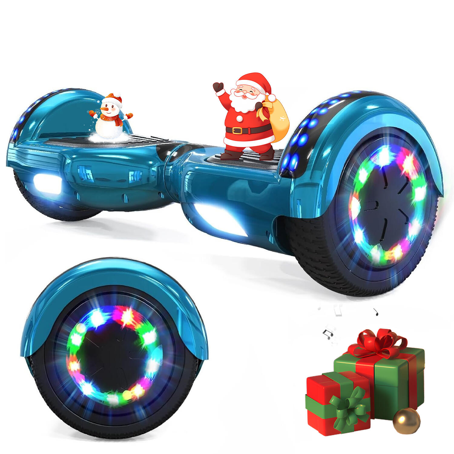 Hoverboard de 6,5 polegadas com bluetooth e luzes led rcb-wj1