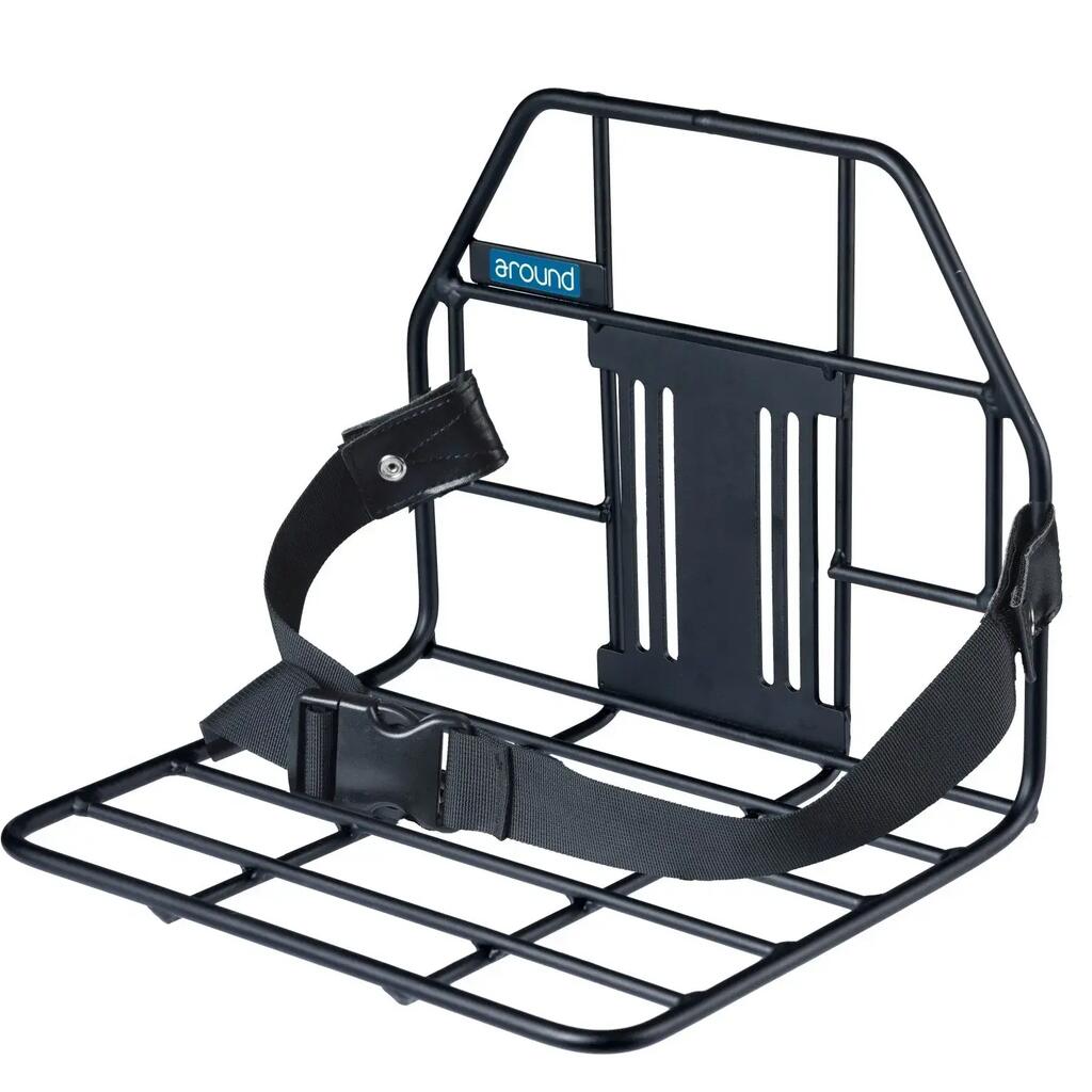 Around Front Rack — Aluminium Front Carrier, Black, 30×25×25 cm, Up to 7 kg.
