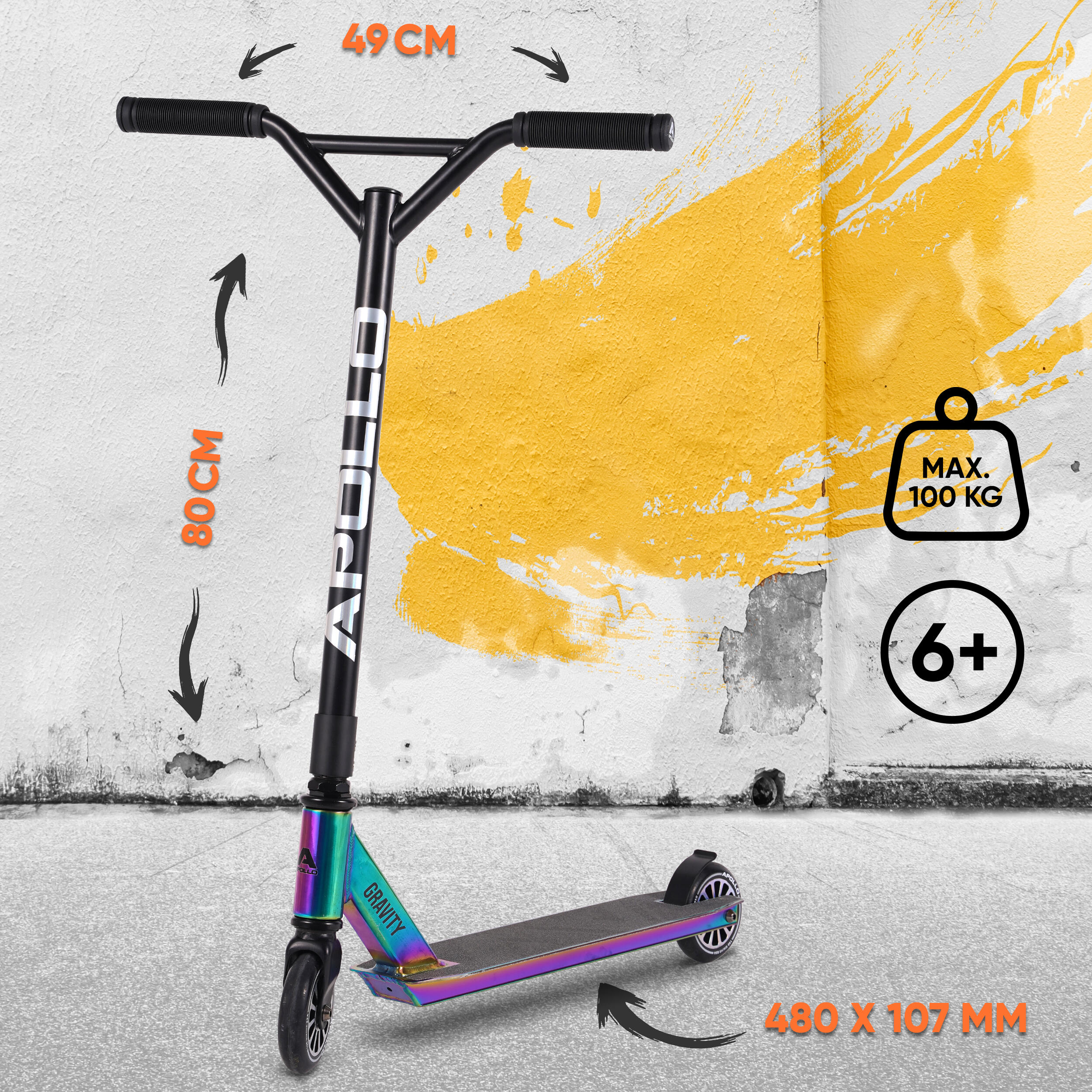 Trottinette Freestyle Apollo Gravity – robuste et stylée pour enfants dès 6 ans 4/7