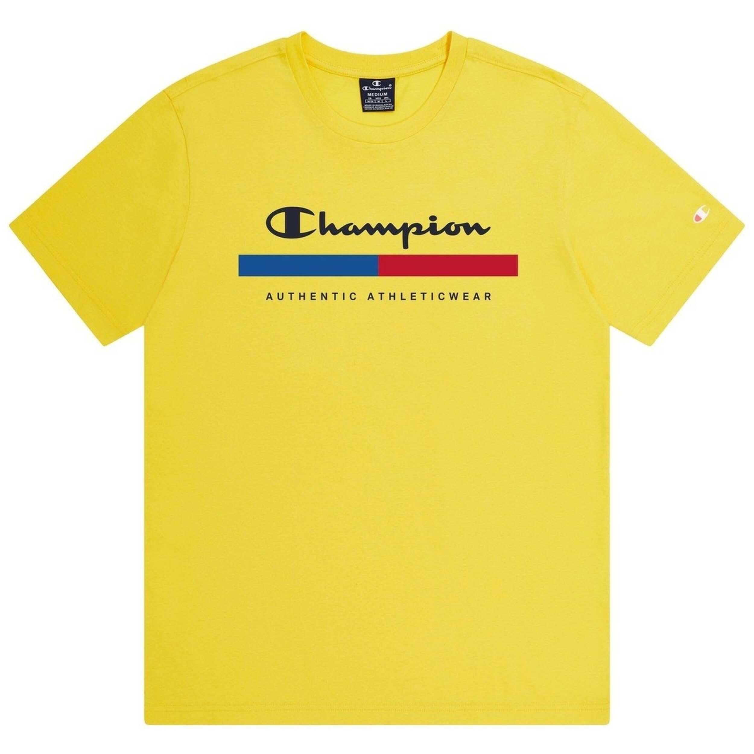 Champion - T-shirt Champion Modèle 219735-ys011 Pour Unisexe - T-shirt Manches Courtes - Jaune - Decathlon