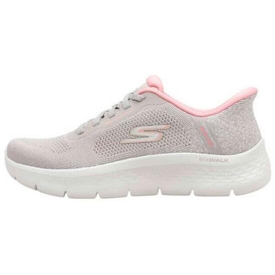 Zapatilla Mujer Skechers Slip-ins Go Walk Flex En Malla Taupe