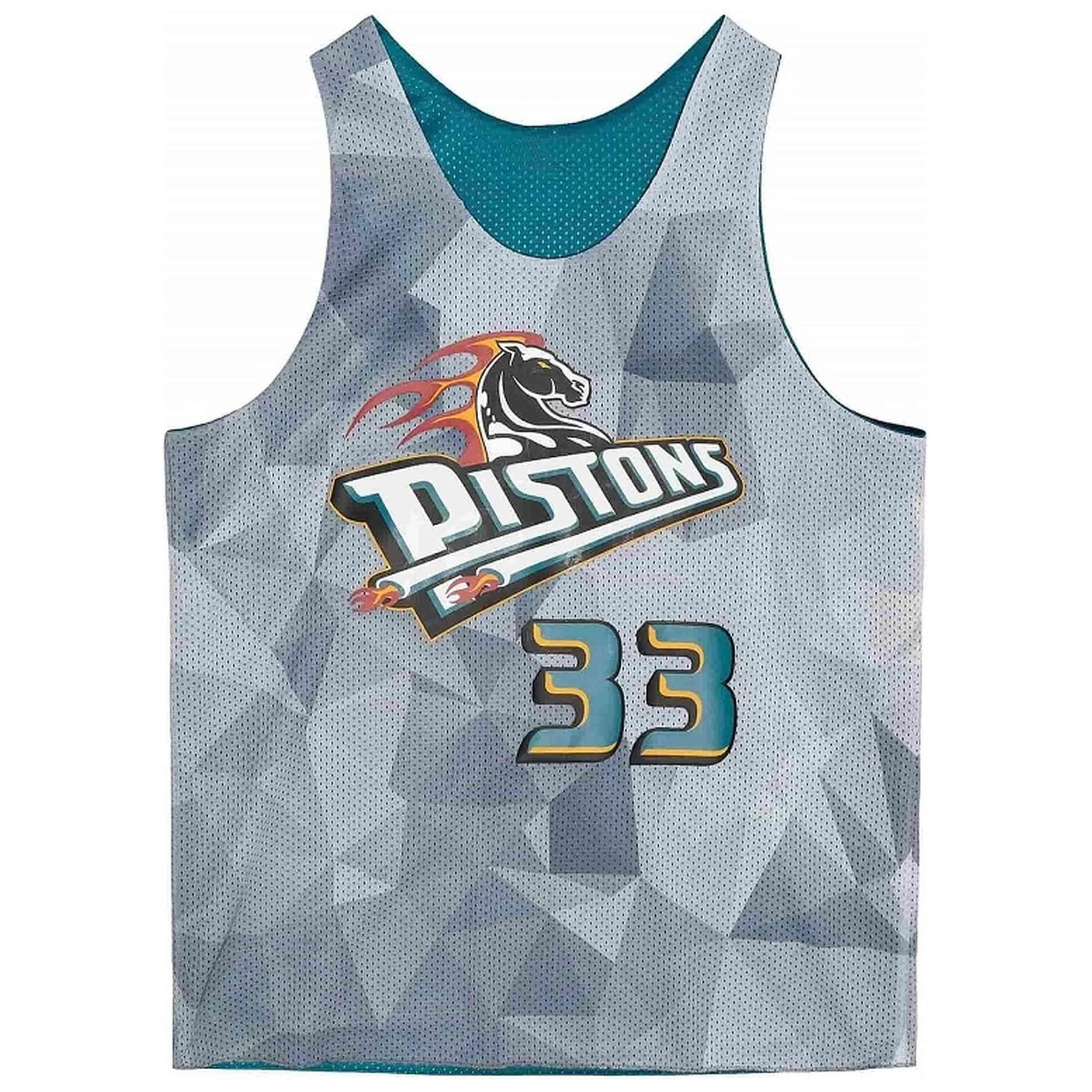 Basketbalshirt Mitchell & ness model TMTK3208-DPIYYGHITEAL voor mannen 3/5