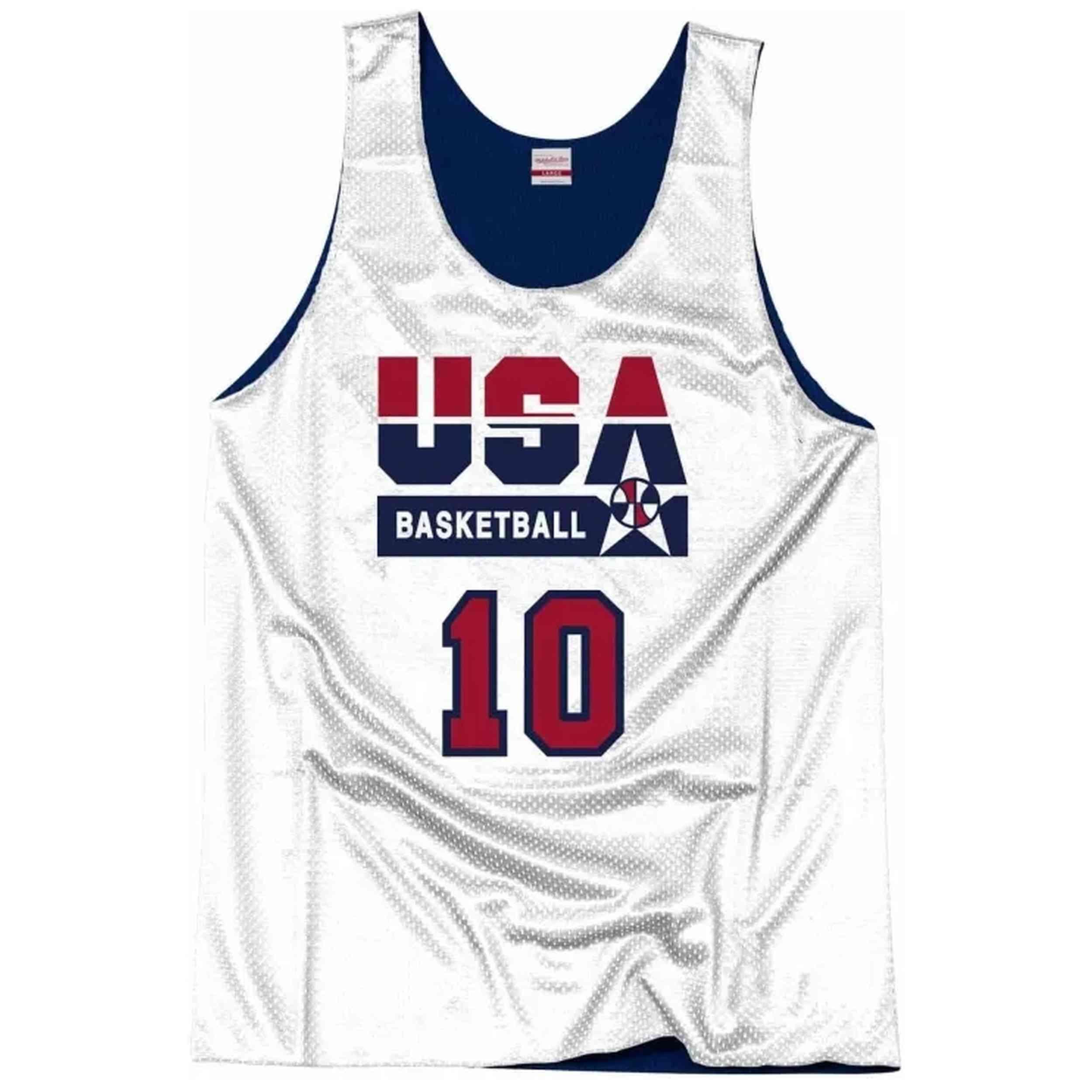 Maillot de basket Mitchell & ness modèle ARPJGS18432-USANAVY92CDR pour homme 2/5