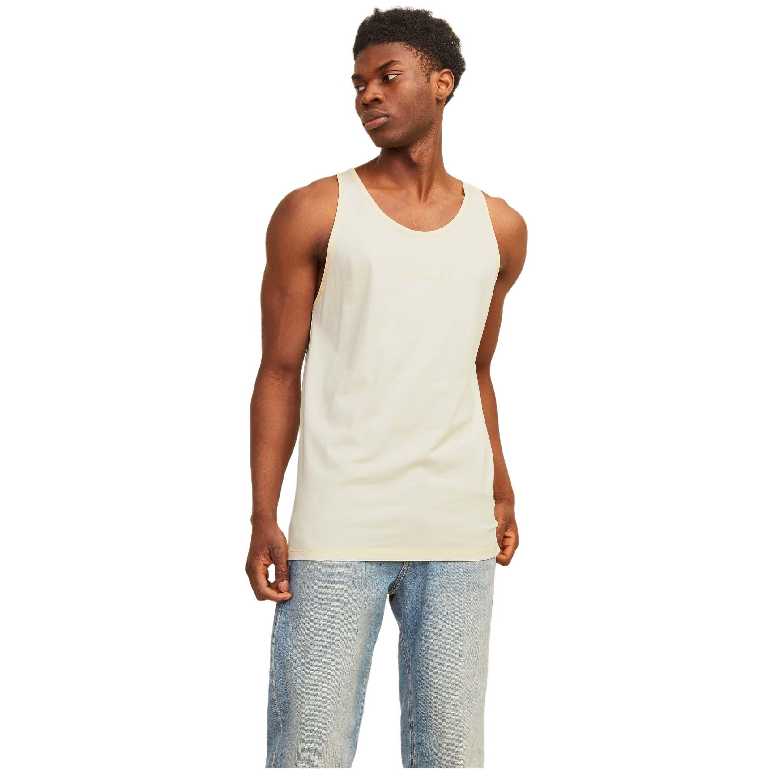 Jack&jones - Debardeur Jack&jones Modèle 12255383-buttercream Pour Homme - Sous Maillot Sans Manche - Blanc - Decathlon