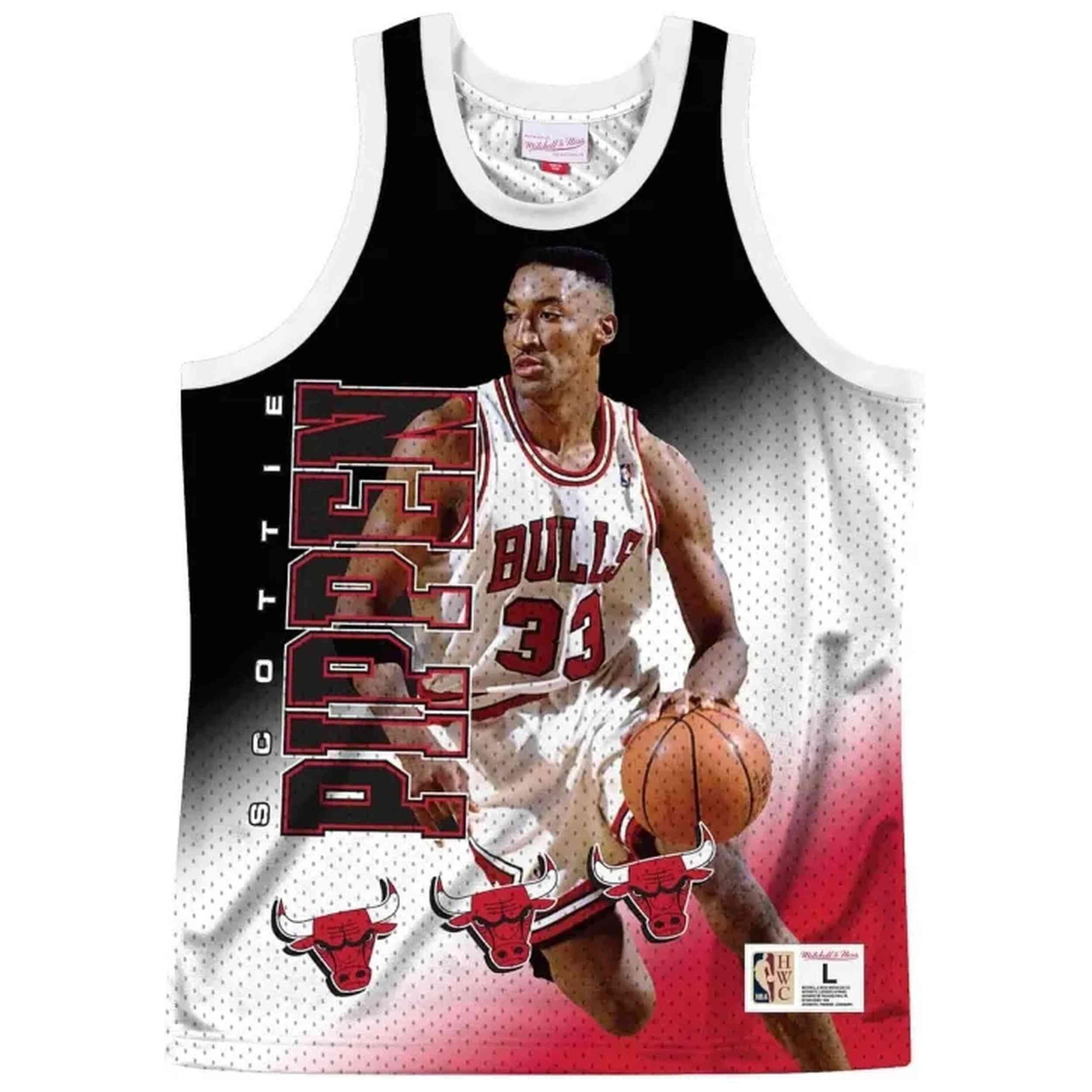 Maillot de basket Mitchell & ness modèle MSTKMI19002-CBUWHITSPI pour homme 1/2
