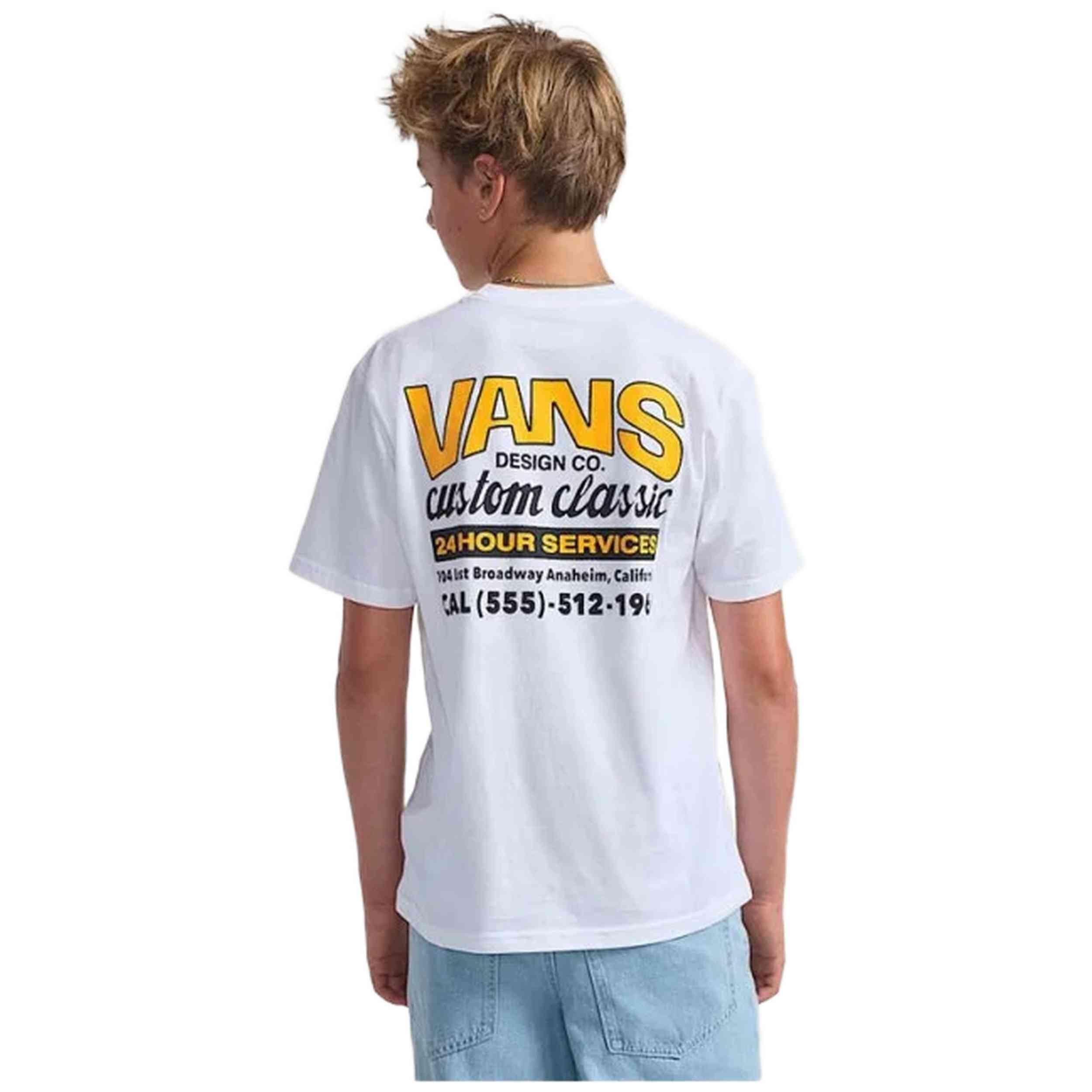 T-shirt Vans modelo VN000R02WHT1 para crianças unissex 2/2
