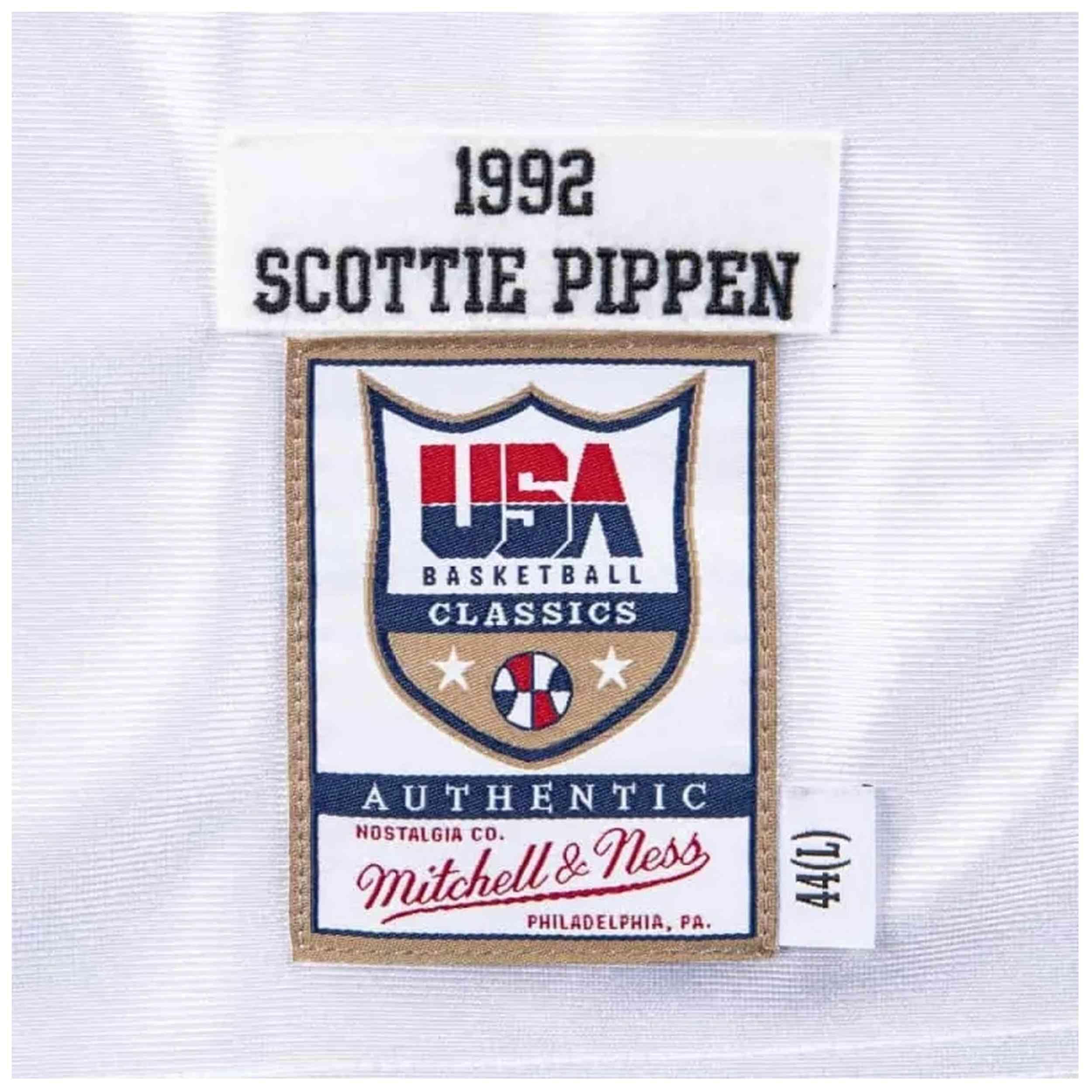 Maillot de basket Mitchell & ness modèle ASSHAC18024-USAWHIT92SPI pour homme 3/3