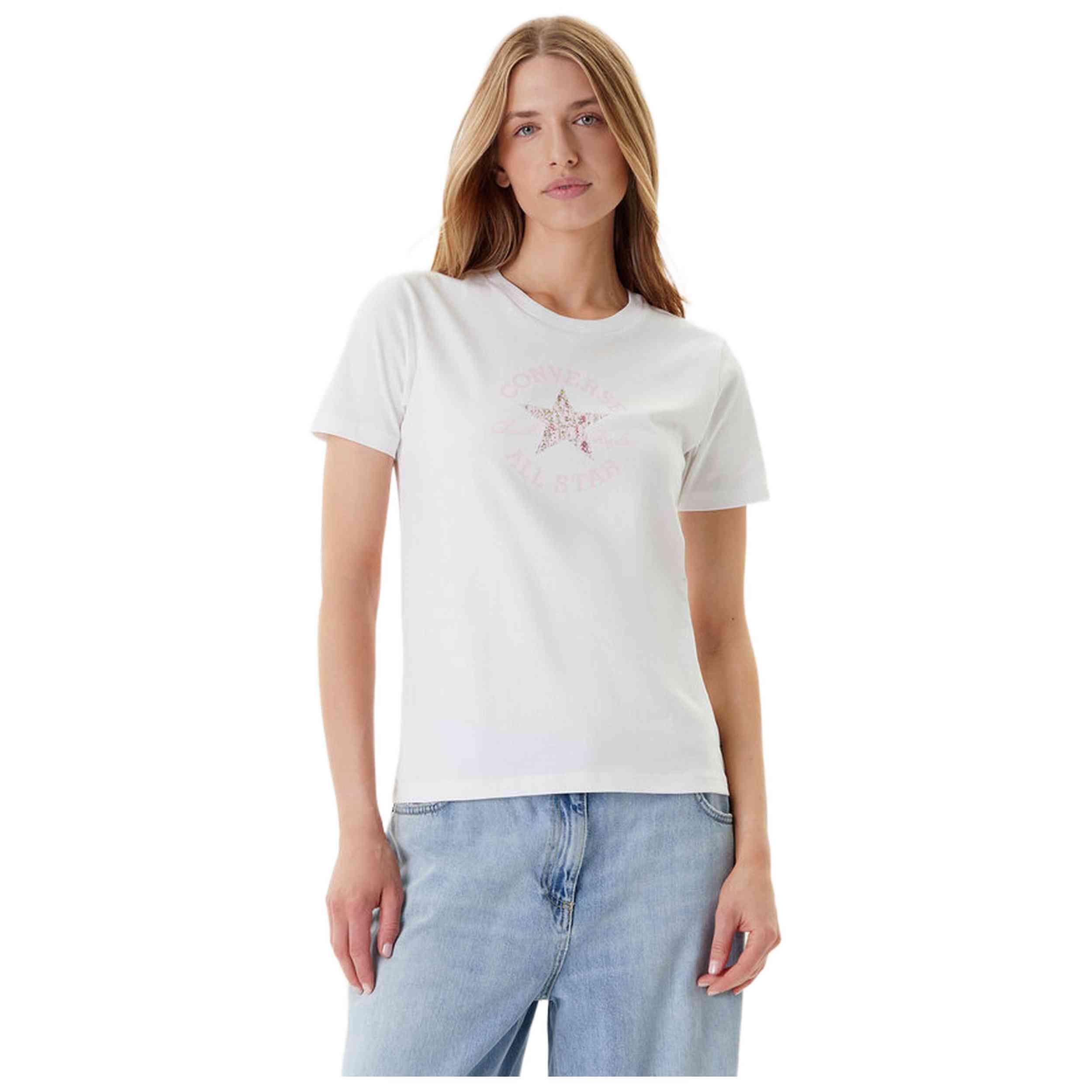 Converse - T-shirt Converse Modèle 10027751-a01 Pour Femmes - T-shirt Manches Courtes - Blanc - Decathlon