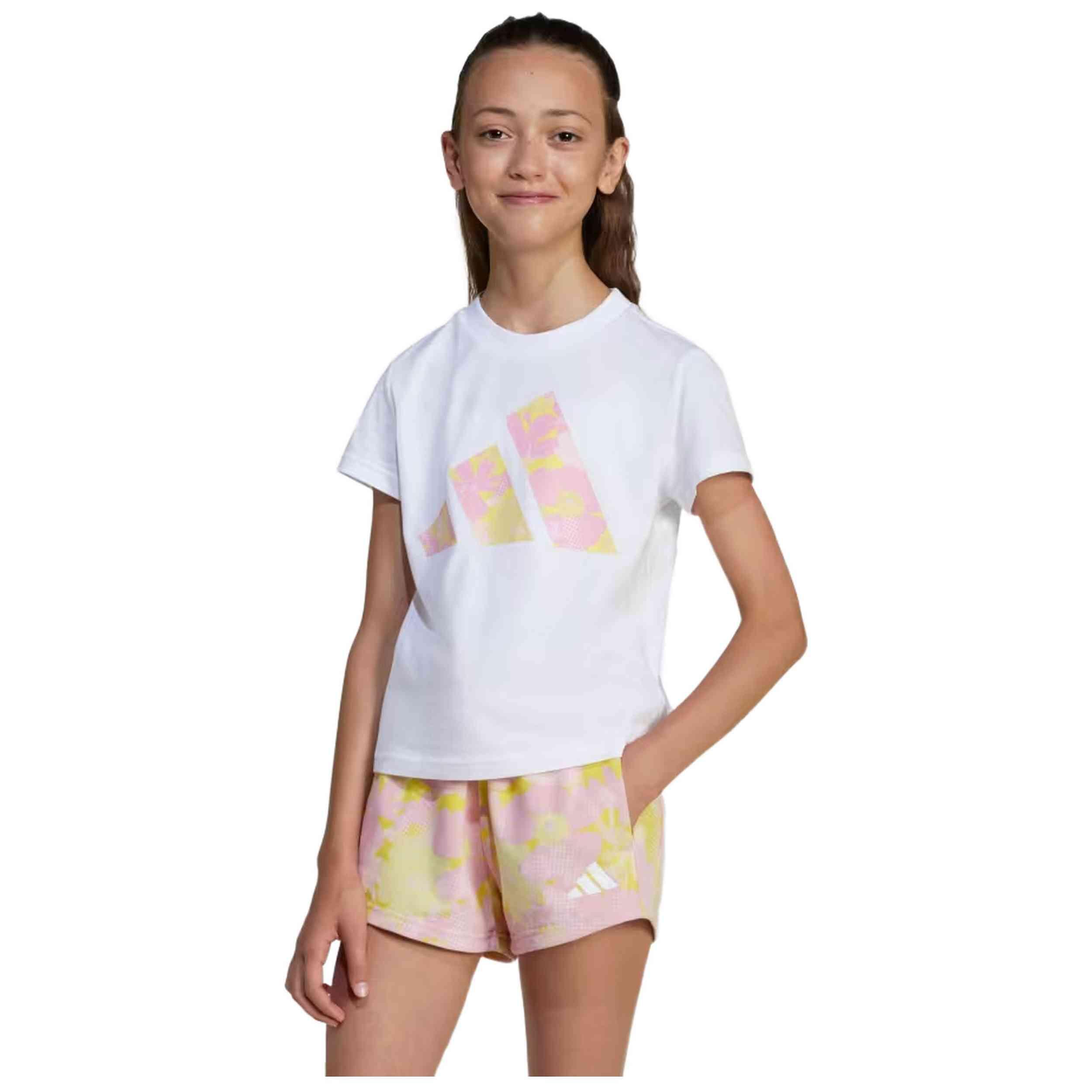 Adidas - T-shirt Adidas Modèle Ji6220 Pour Filles - T-shirt Manches Courtes - Blanc - Decathlon