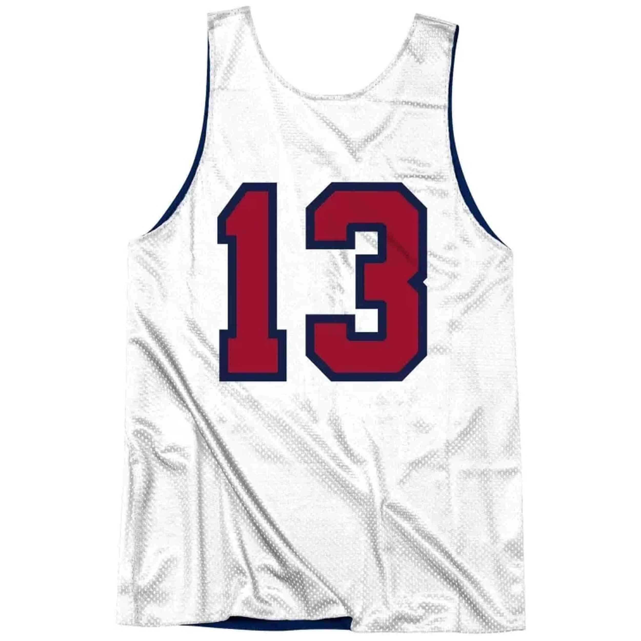 Maillot de basket Mitchell & ness modèle ARPJGS18438-USANAVY92CMU pour homme 3/4