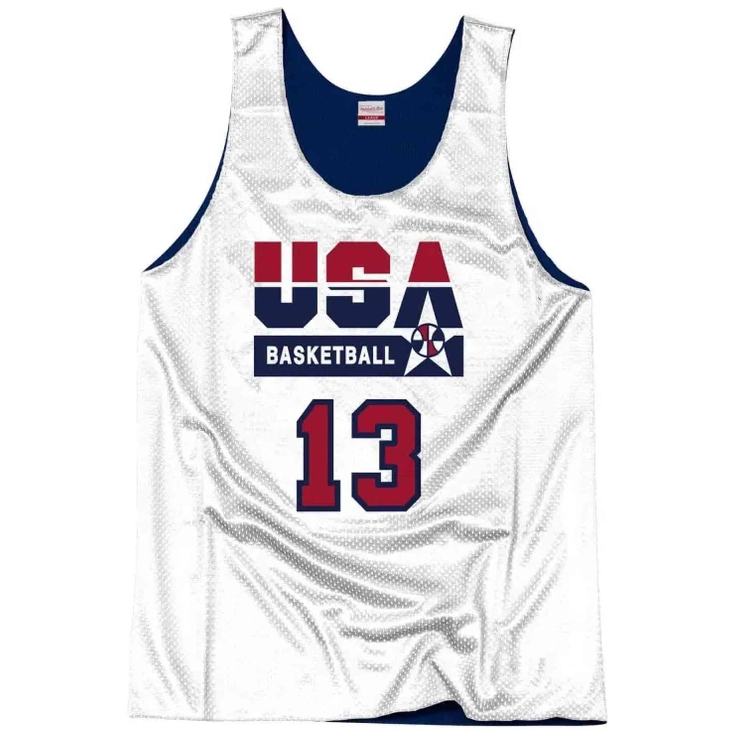 Maillot de basket Mitchell & ness modèle ARPJGS18438-USANAVY92CMU pour homme 2/4