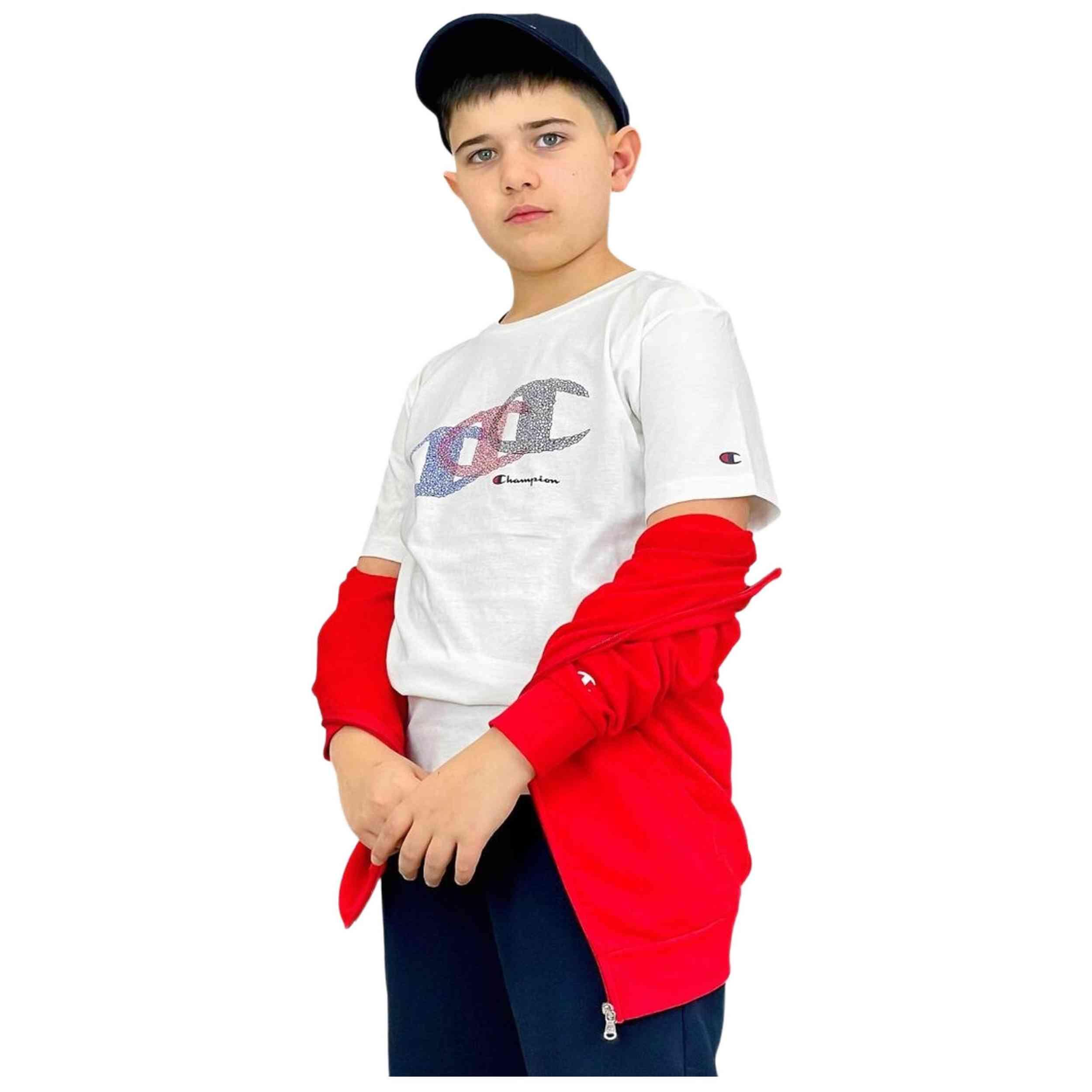 T-shirt Champion modèle 306989-WW001 pour enfants 1/2
