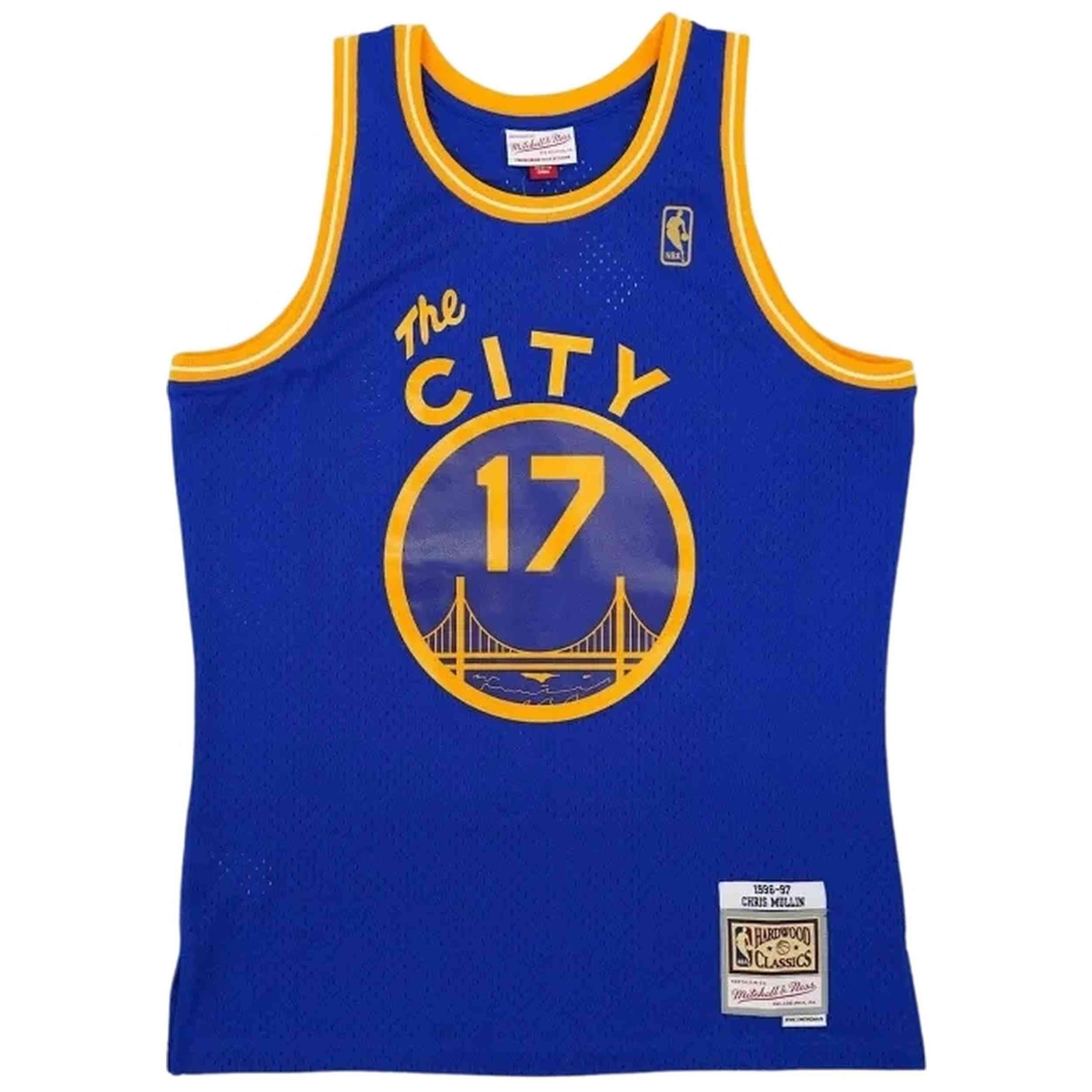 Maillot de basket Mitchell & ness modèle SMJY3147-GSW96CMUROYA pour homme 1/2