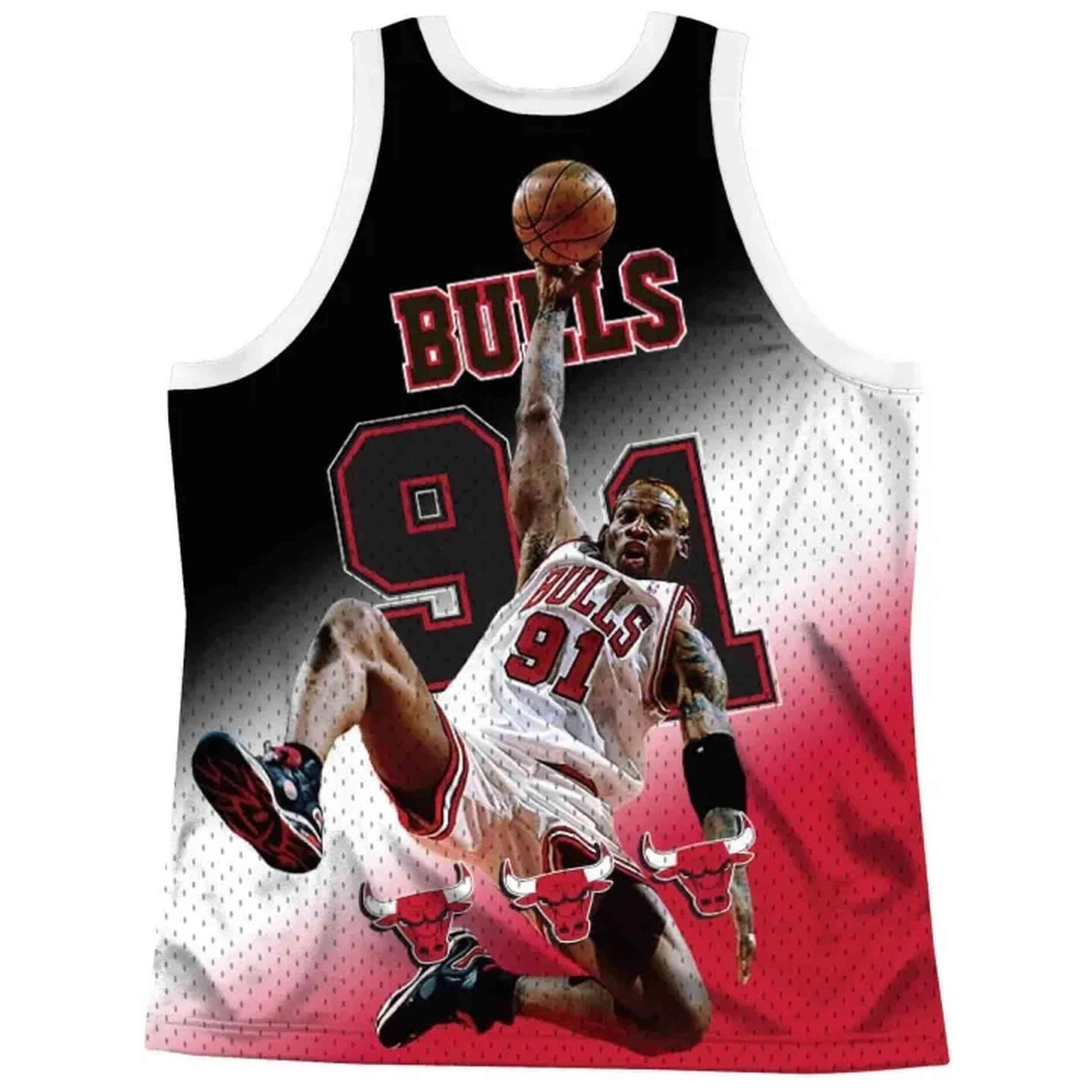 Maillot de basket Mitchell & ness modèle MSTKMI19002-CBUWHITDRD pour homme 2/2