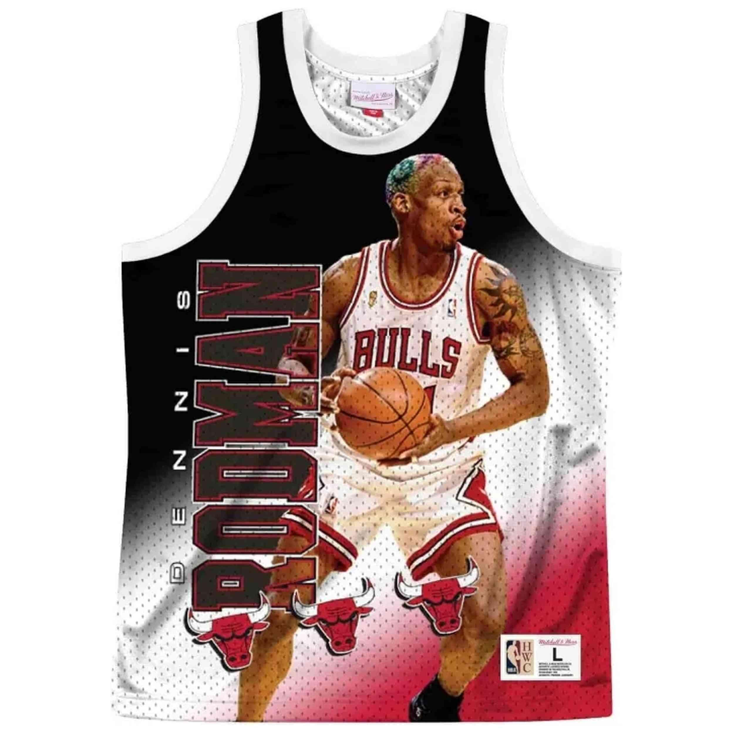 Maillot de basket Mitchell & ness modèle MSTKMI19002-CBUWHITDRD pour homme 1/2