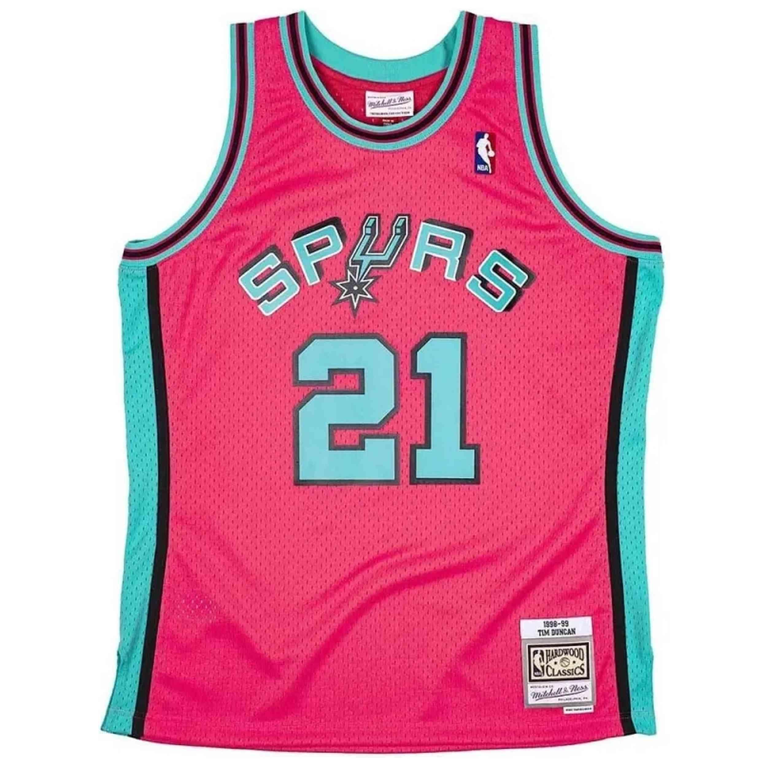 Maillot de basket Mitchell & ness modèle SMJYCP19304-SASPINK98TDU pour homme 1/2