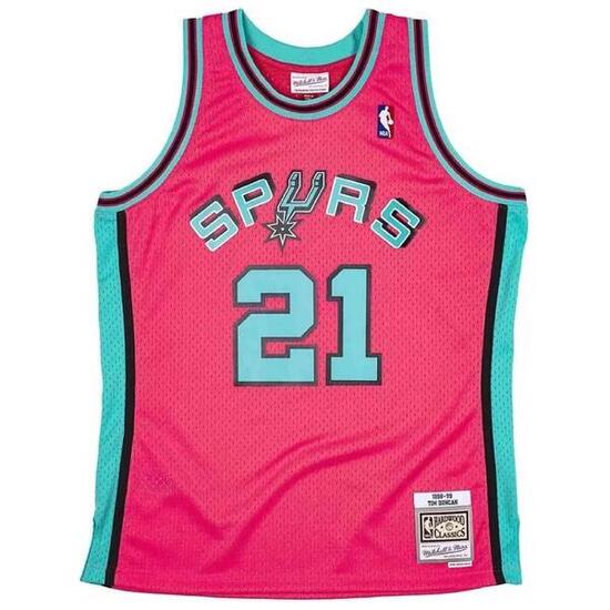 Maillot de basket Mitchell & ness modèle SMJYCP19304-SASPINK98TDU pour homme