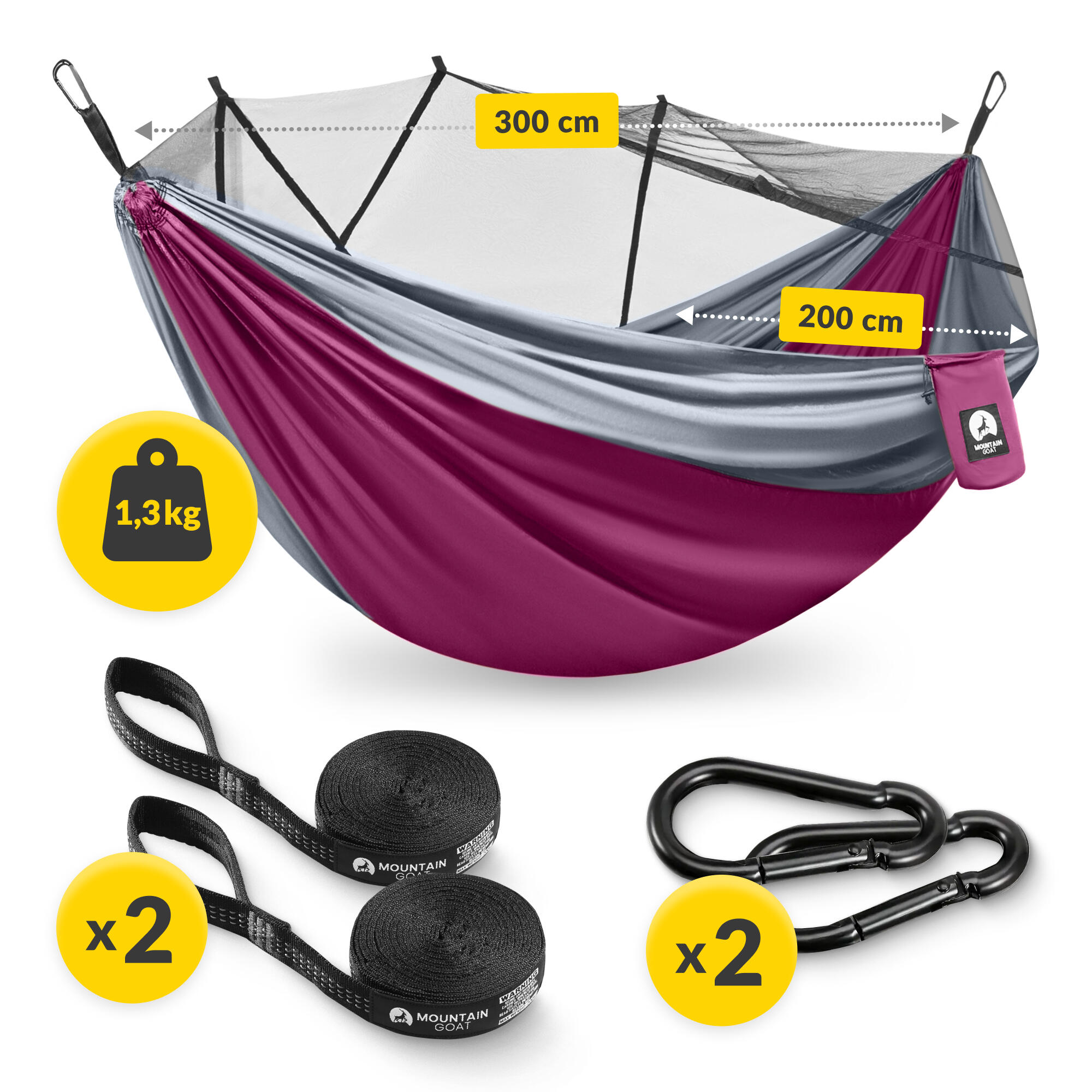 Tweepersoons reishangmat muggennet camping outdoor survival MOUNTAIN GOAT 3/7