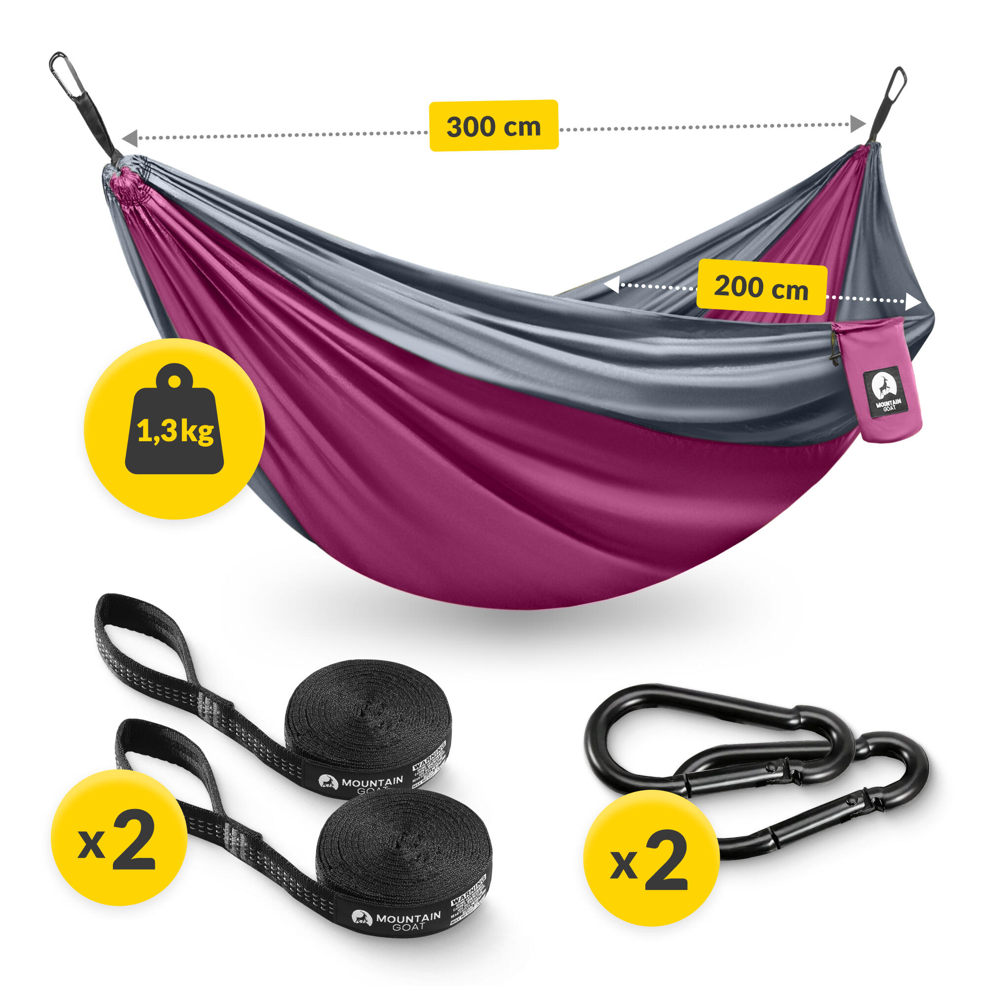 Tweepersoons reishangmat camping outdoor compact lichtgewicht MOUNTAIN GOAT 3/7