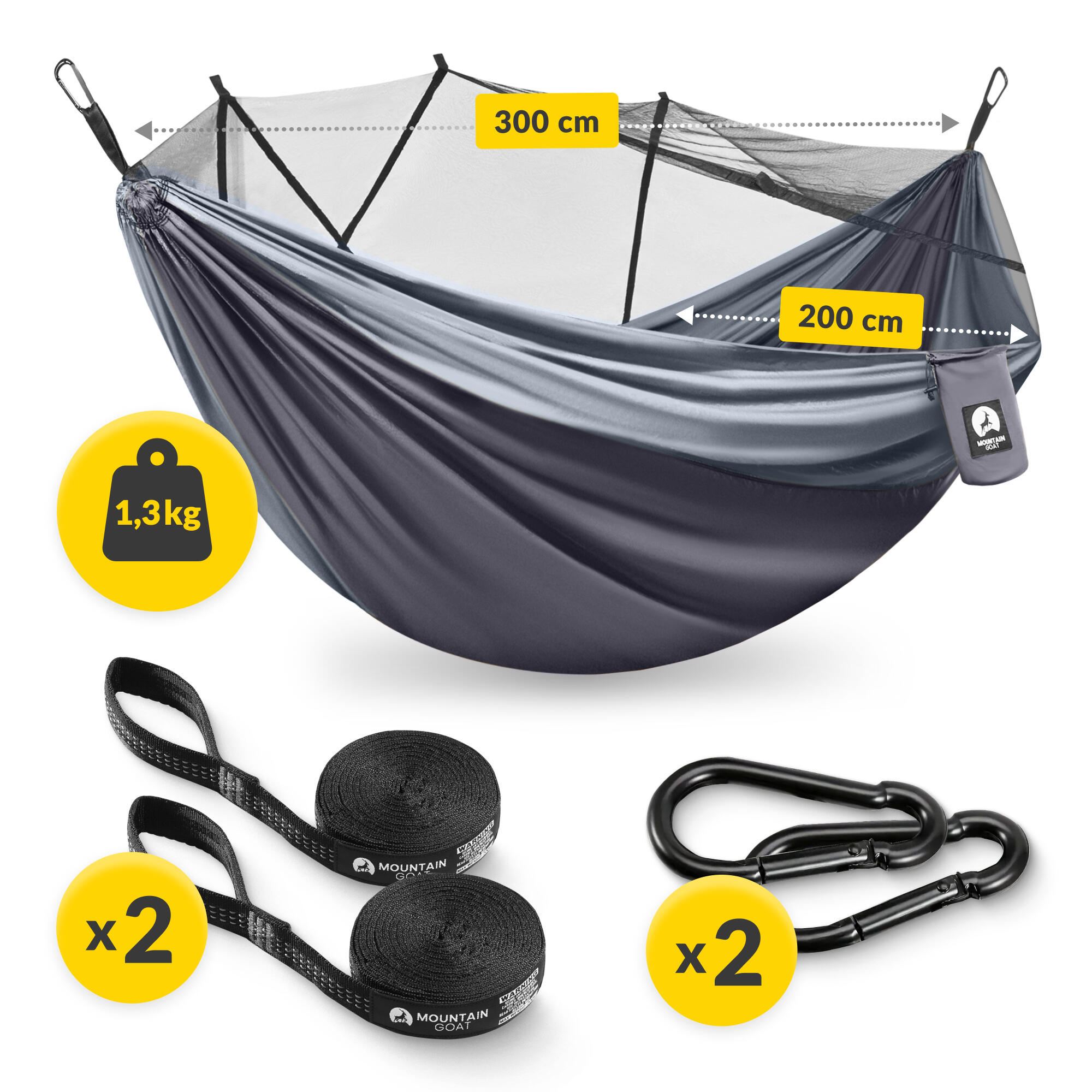 Tweepersoons reishangmat muggennet camping outdoor survival MOUNTAIN GOAT 3/7