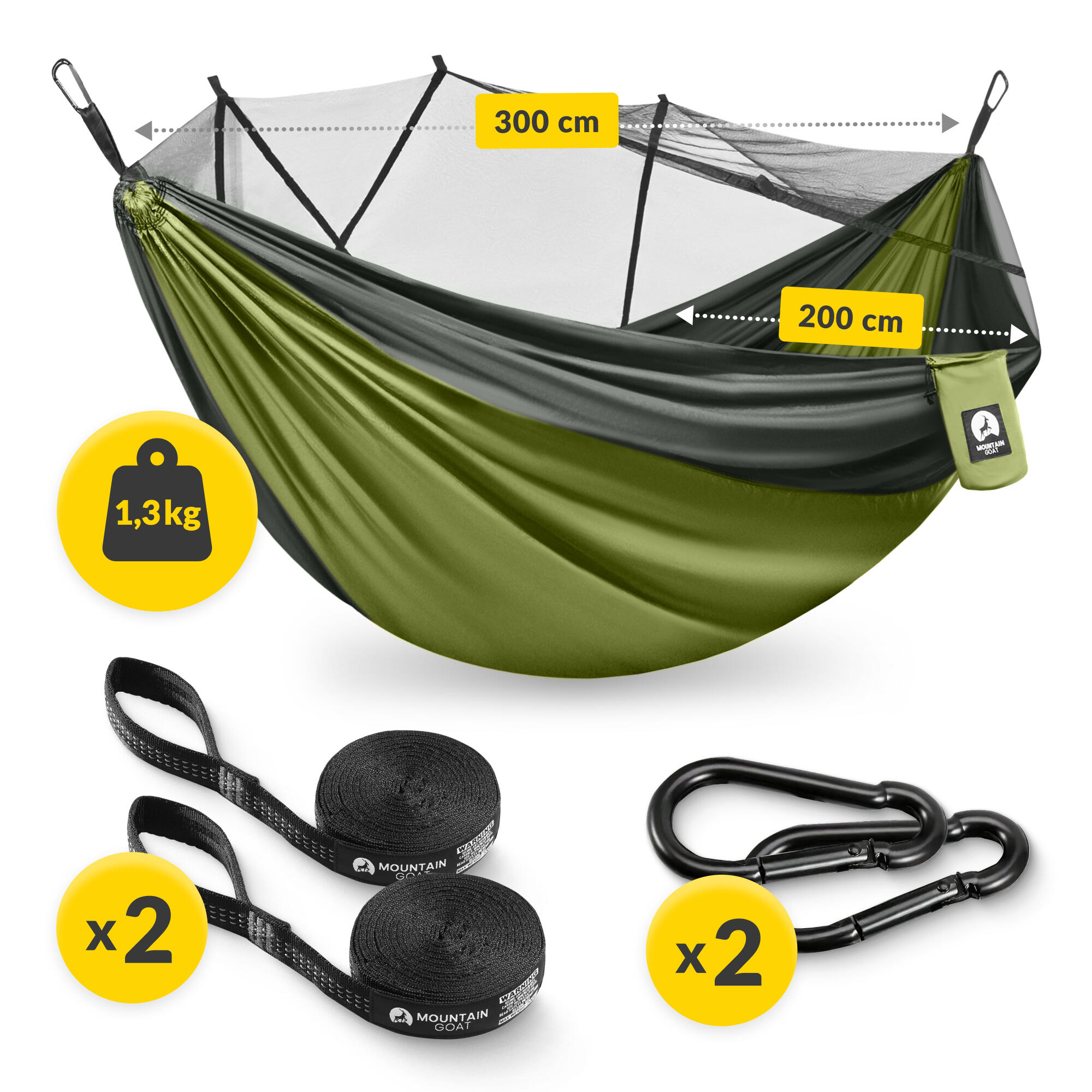 Tweepersoons reishangmat muggennet camping outdoor survival MOUNTAIN GOAT 3/7