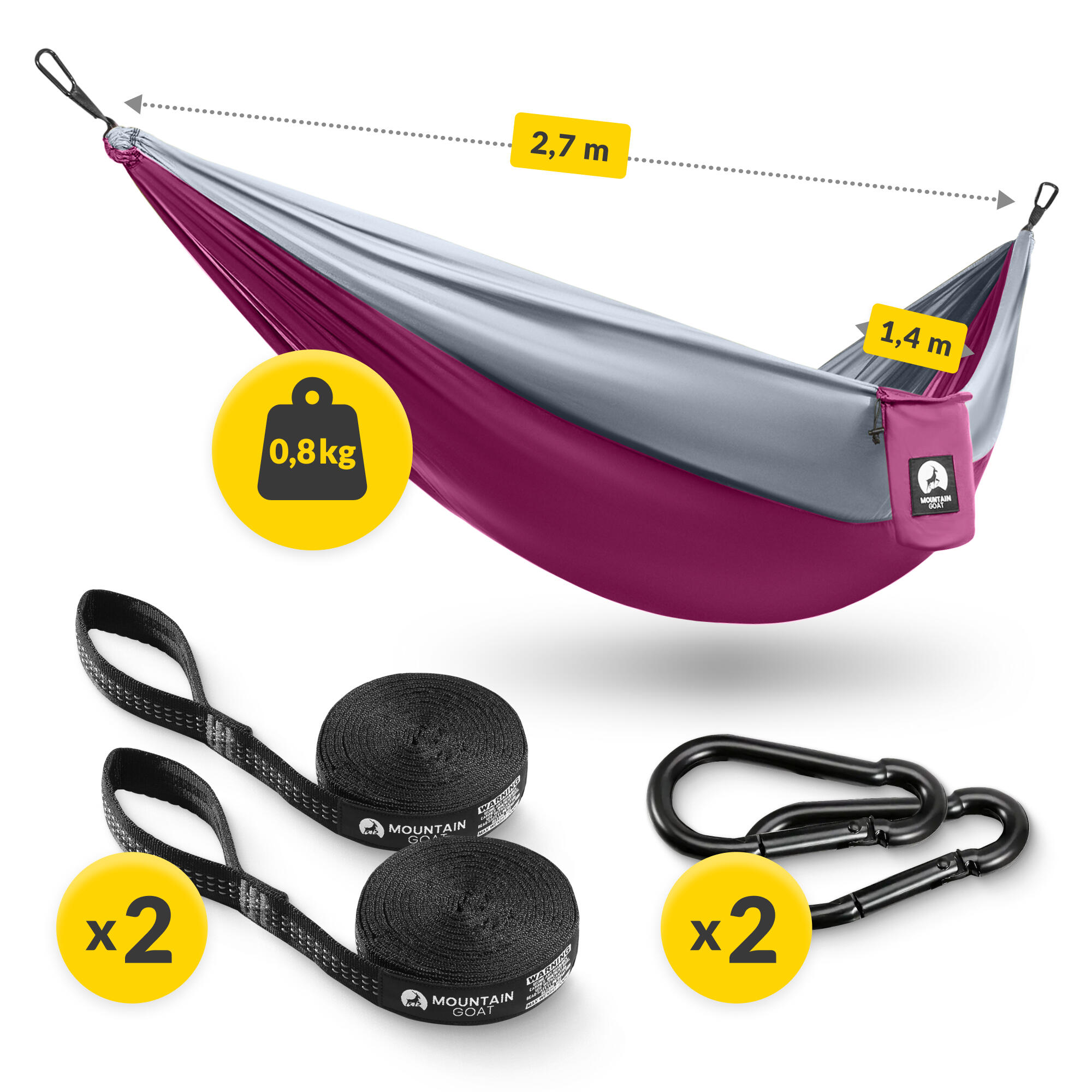 Eenpersoons reishangmat camping outdoor compact lichtgewicht MOUNTAIN GOAT 3/7