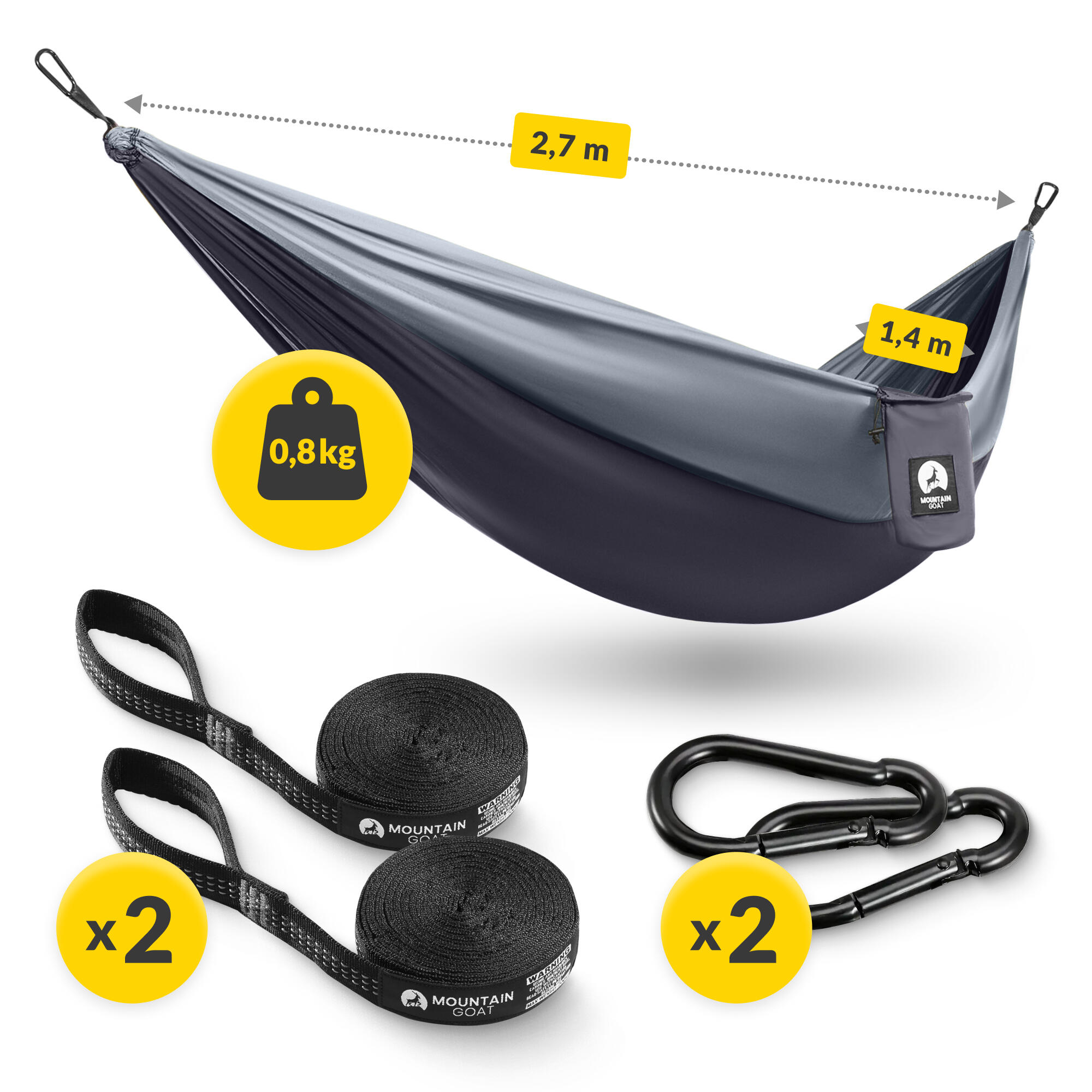 Eenpersoons reishangmat camping outdoor compact lichtgewicht MOUNTAIN GOAT 3/7