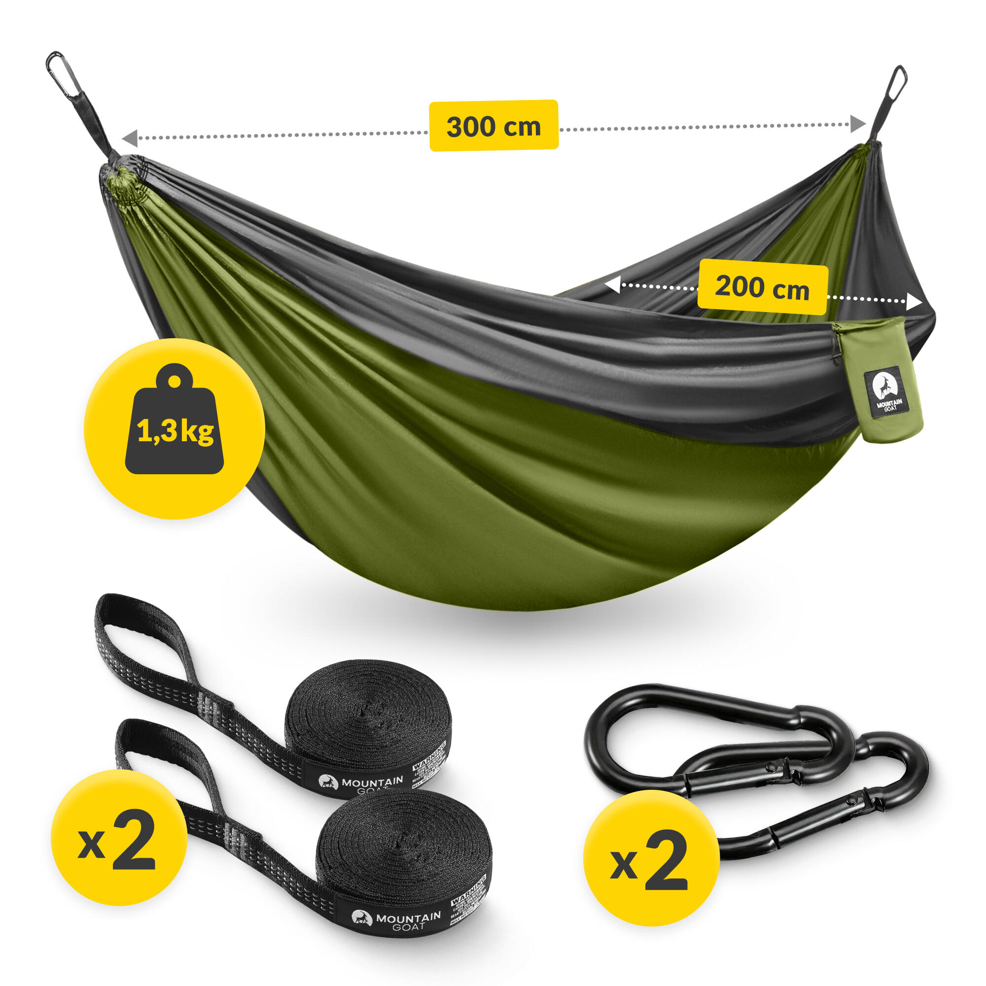 Tweepersoons reishangmat camping outdoor compact lichtgewicht MOUNTAIN GOAT 3/7